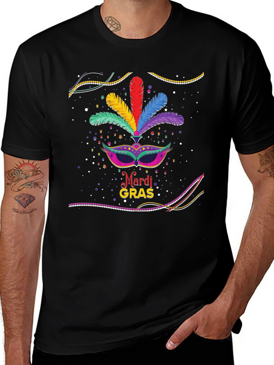 Mardi Gras Mask Graphic T-Shirt