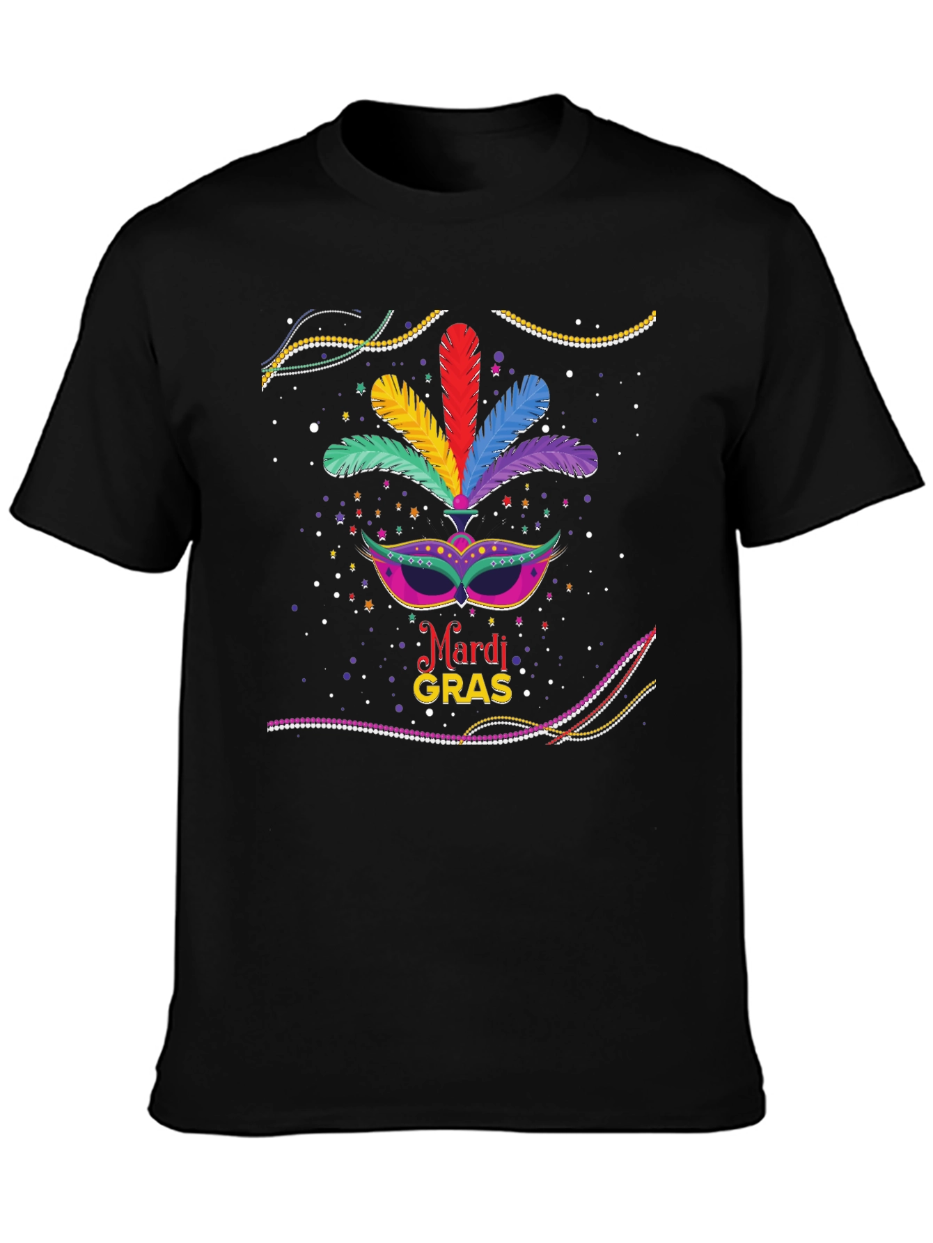 Mardi Gras Mask Graphic T-Shirt