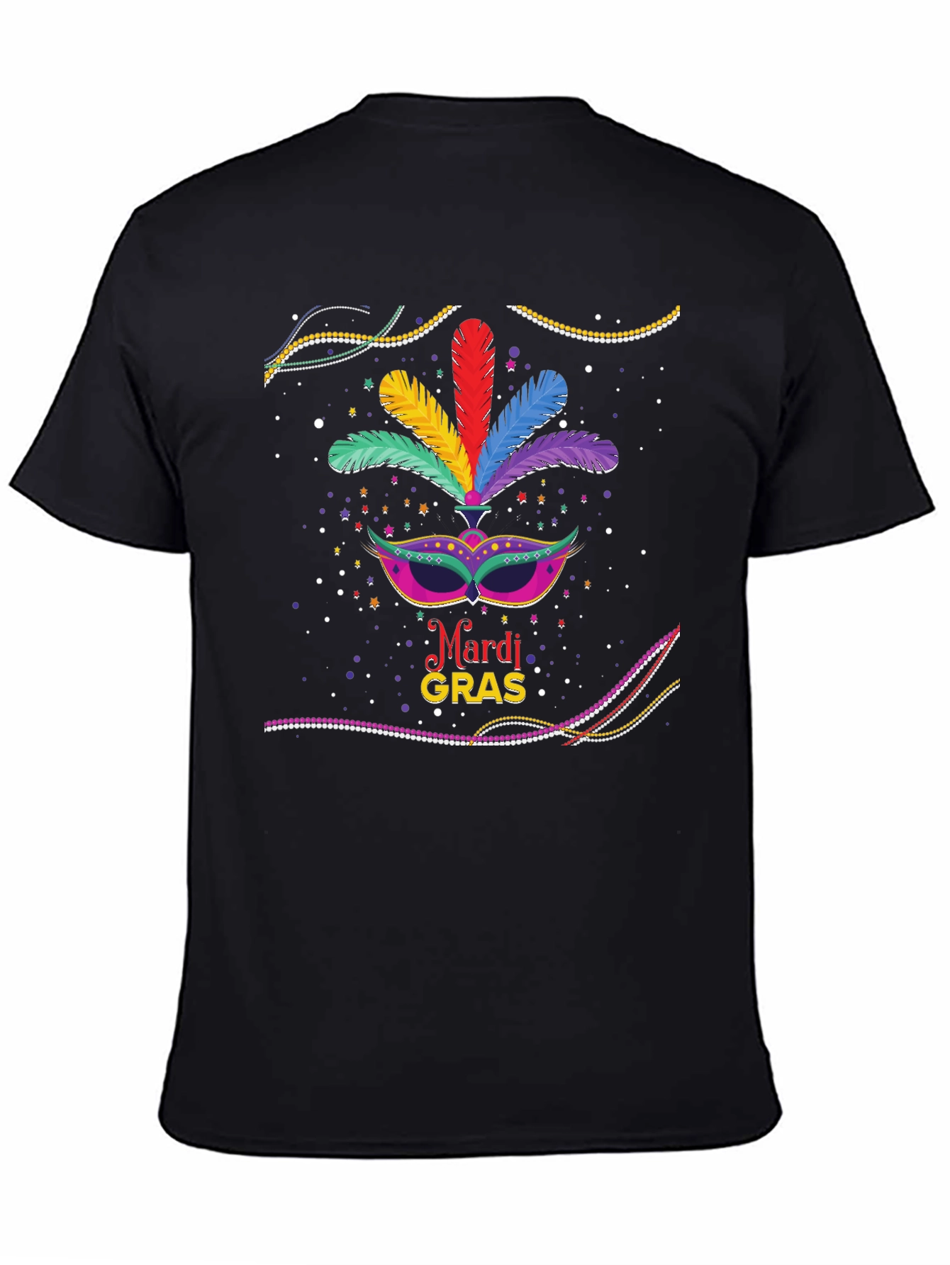 Mardi Gras Mask Graphic T-Shirt