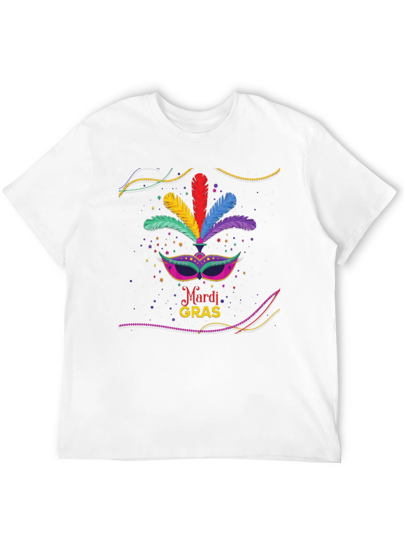 Mardi Gras Mask Graphic T-Shirt
