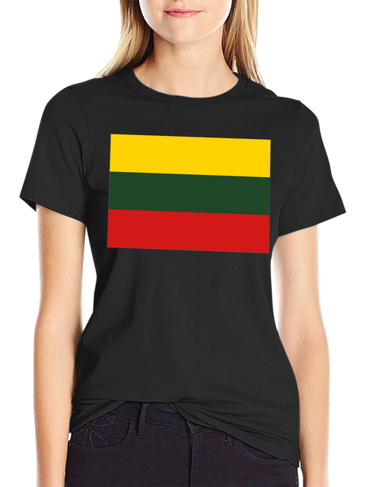 Lithuanian Flag T-Shirt - Black Crew Neck Tee