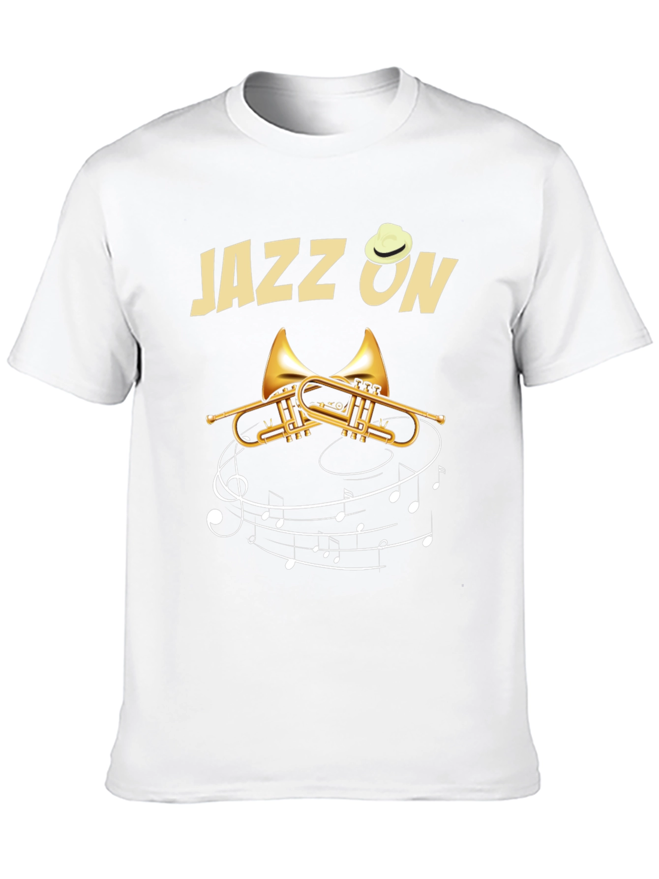 Jazz On Graphic Tee | Black T-Shirt Music Lover