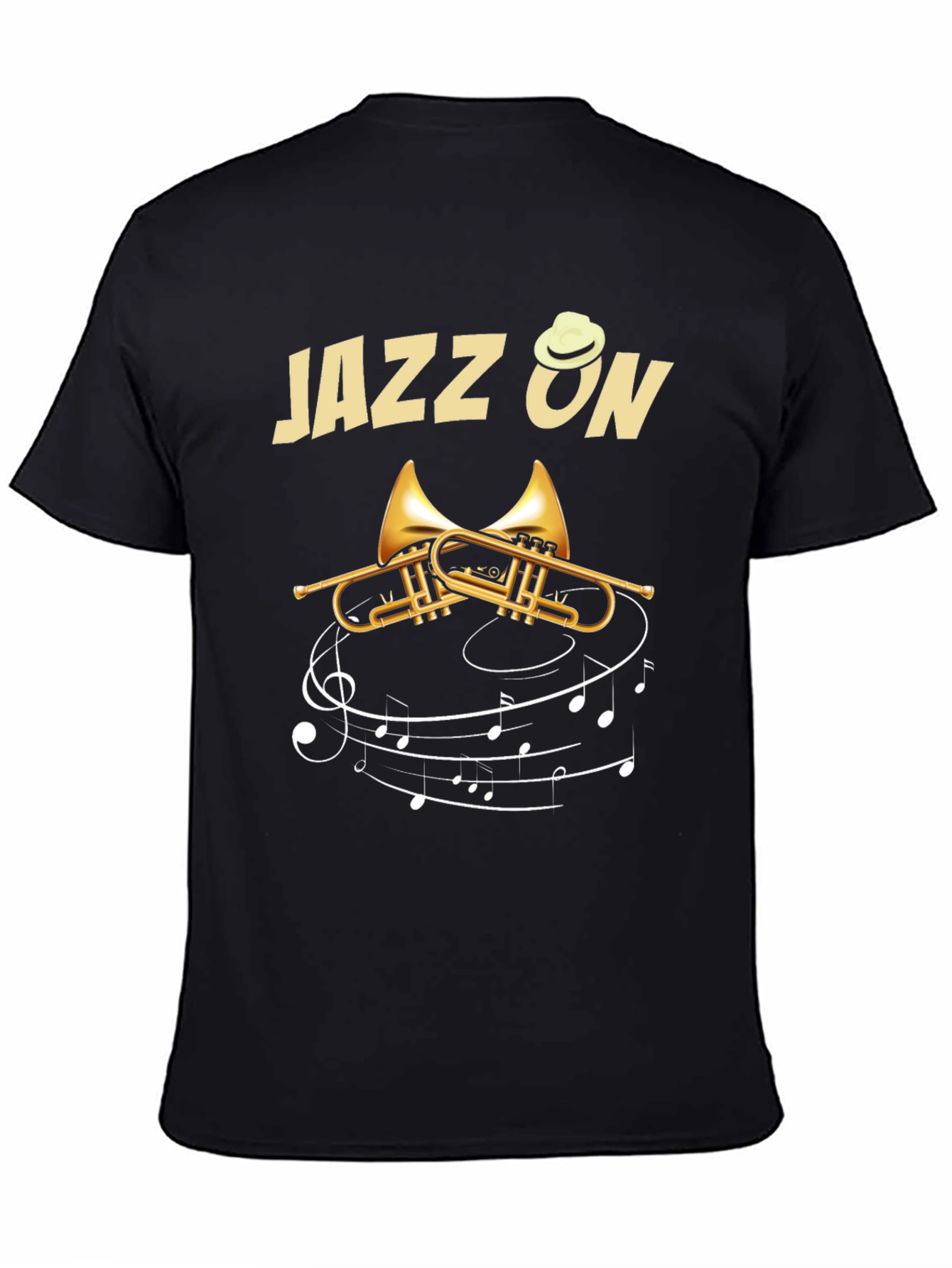 Jazz On Graphic Tee | Black T-Shirt Music Lover