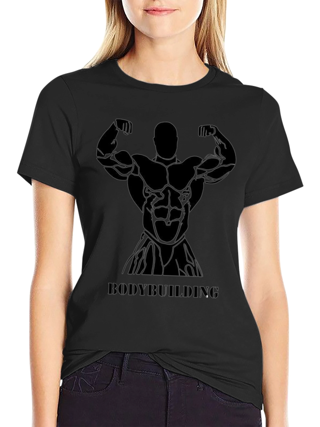 Bodybuilding Graphic Tee - Black Fitness Shirt