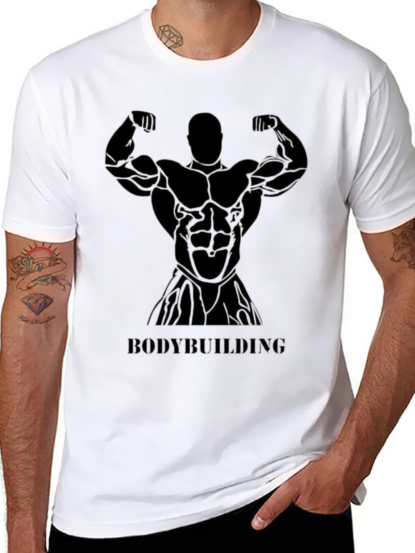 Bodybuilding Graphic Tee - Black Fitness Shirt