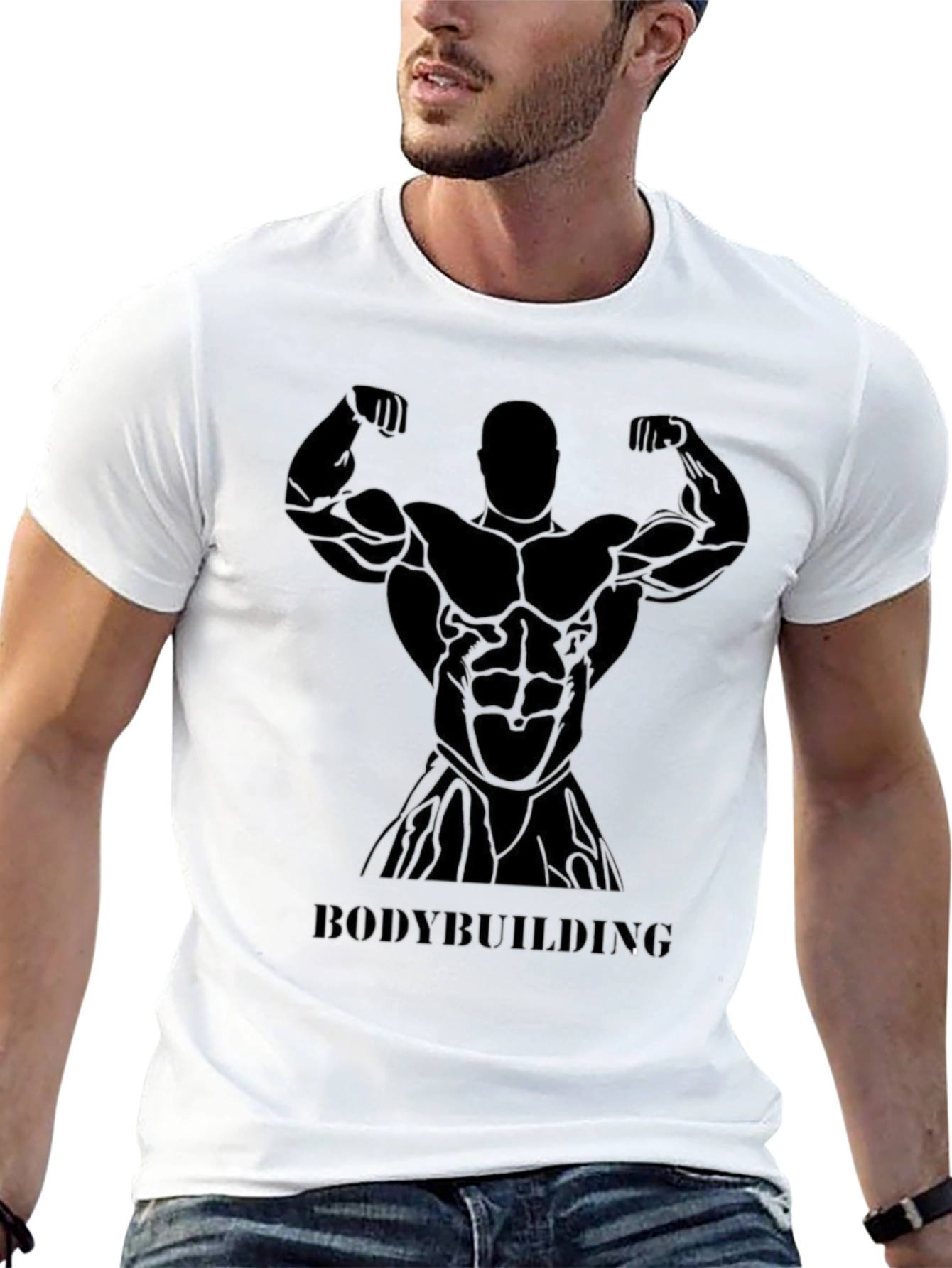 Bodybuilding Graphic Tee - Black Fitness Shirt
