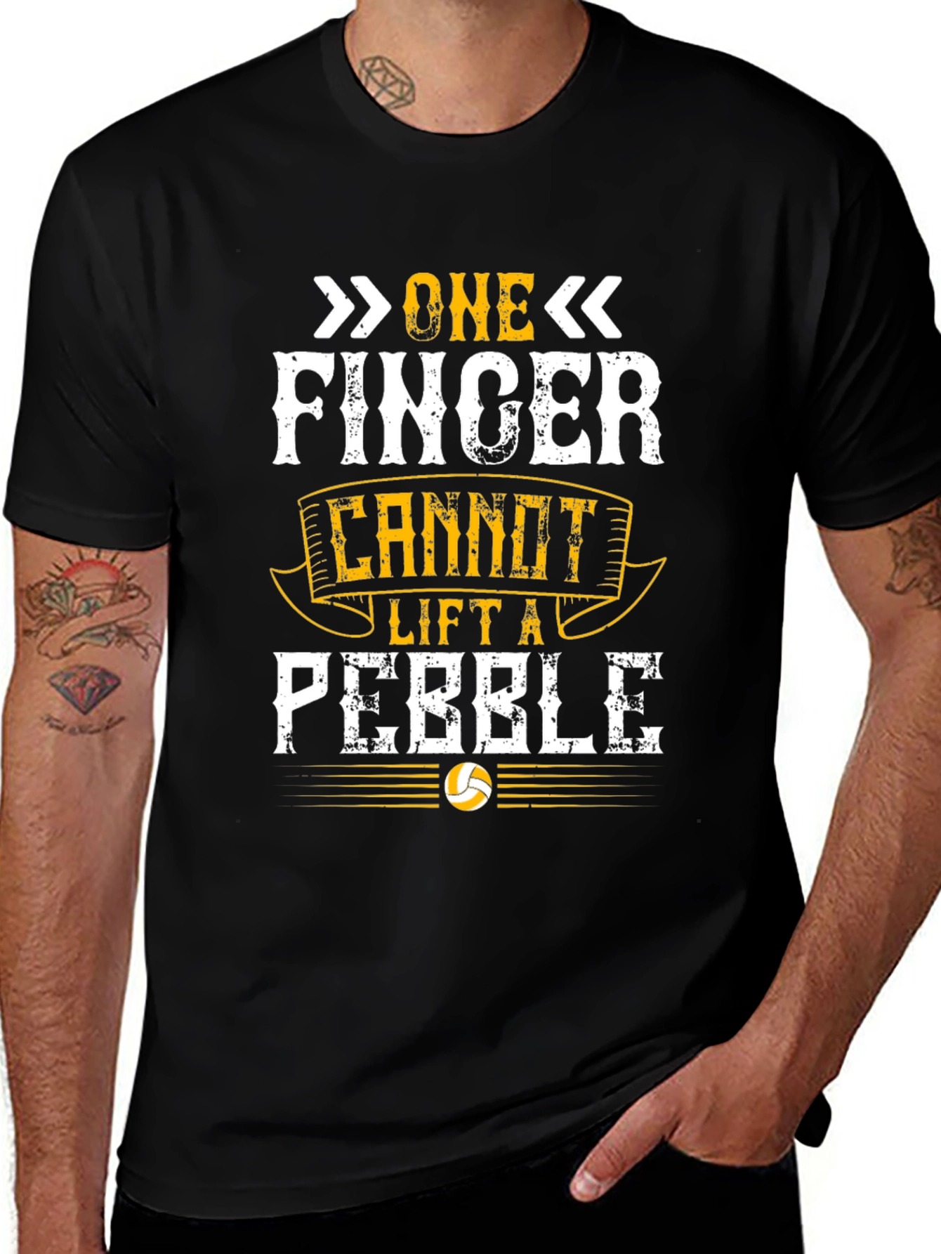 One Finger Cannot Lift a Pebble Graphic T-Shirt
