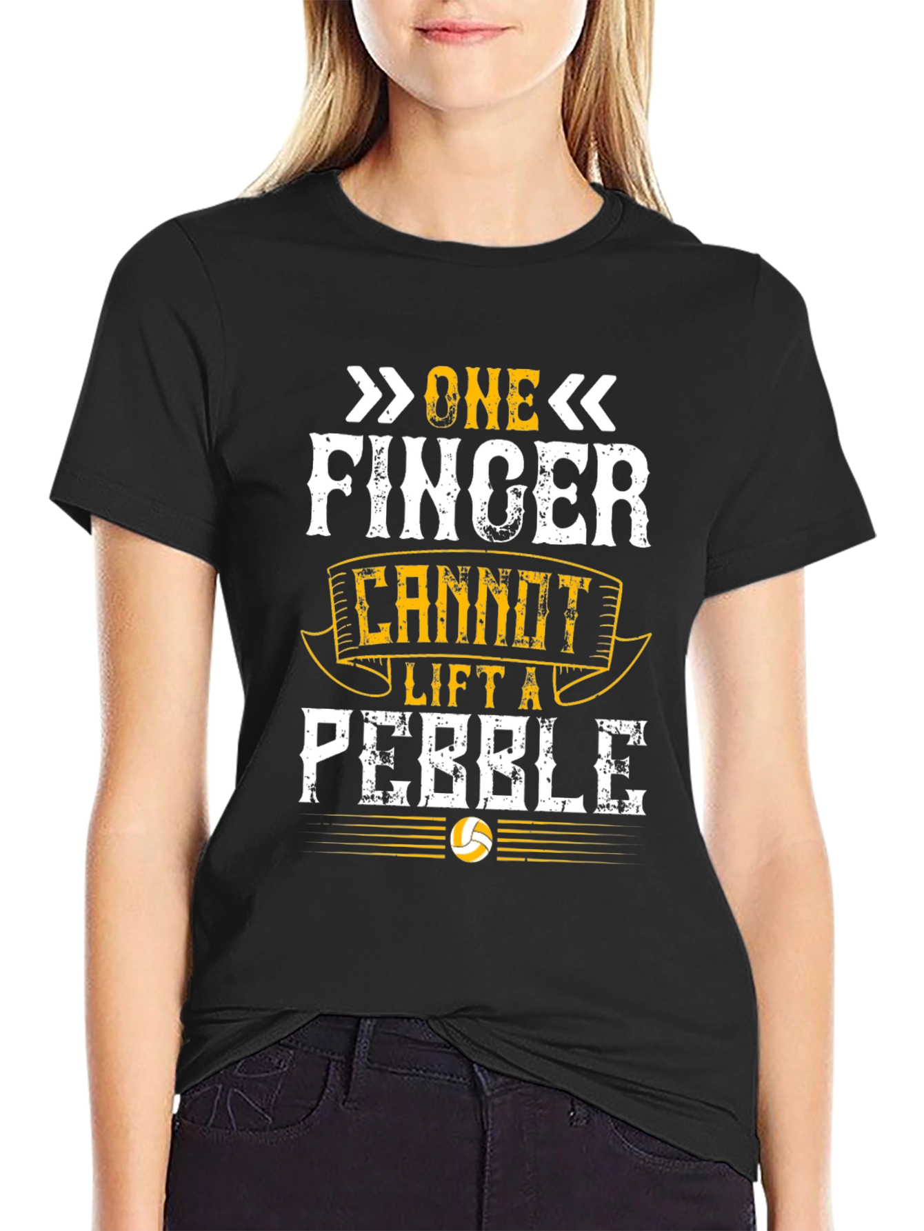 One Finger Cannot Lift a Pebble Graphic T-Shirt