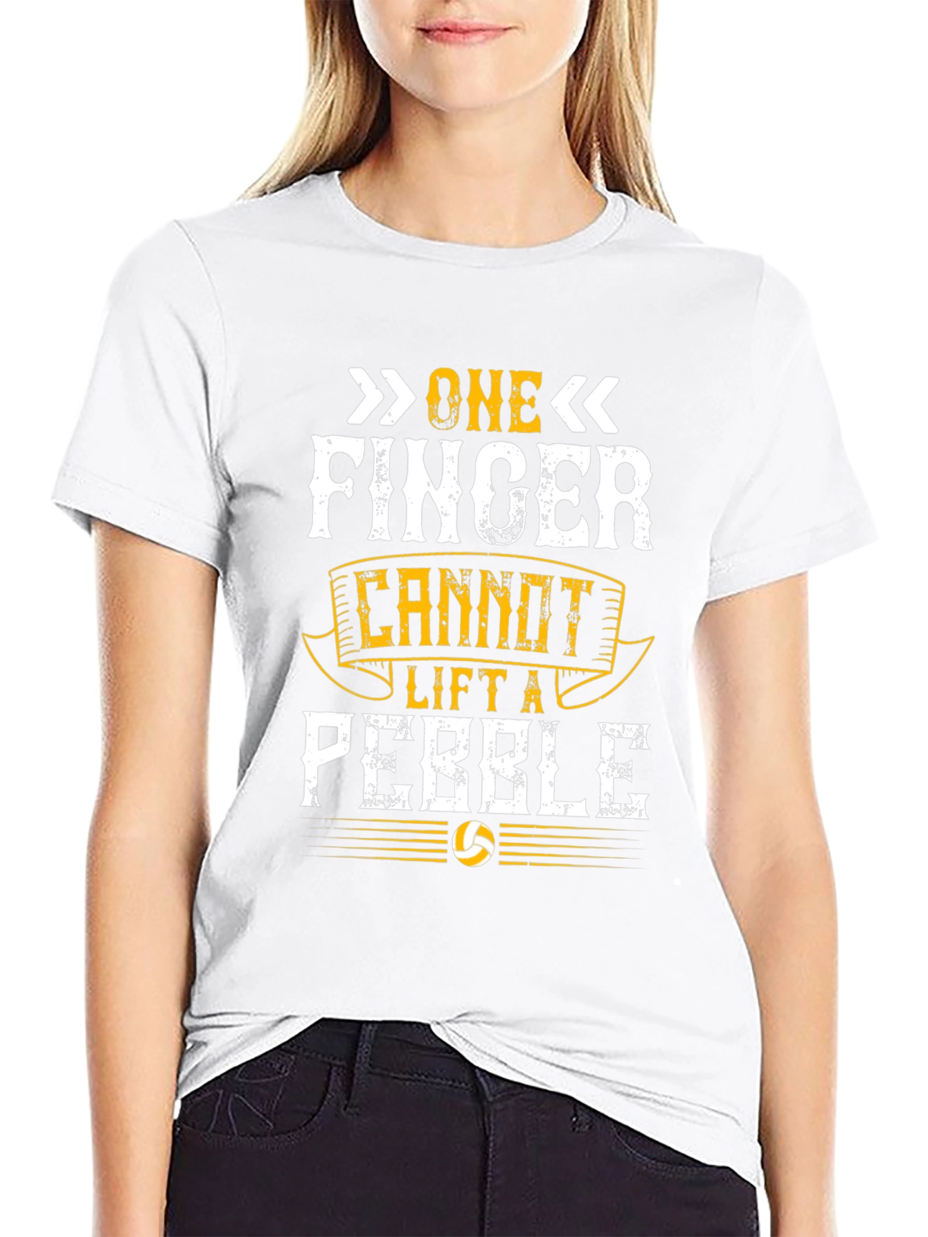 One Finger Cannot Lift a Pebble Graphic T-Shirt