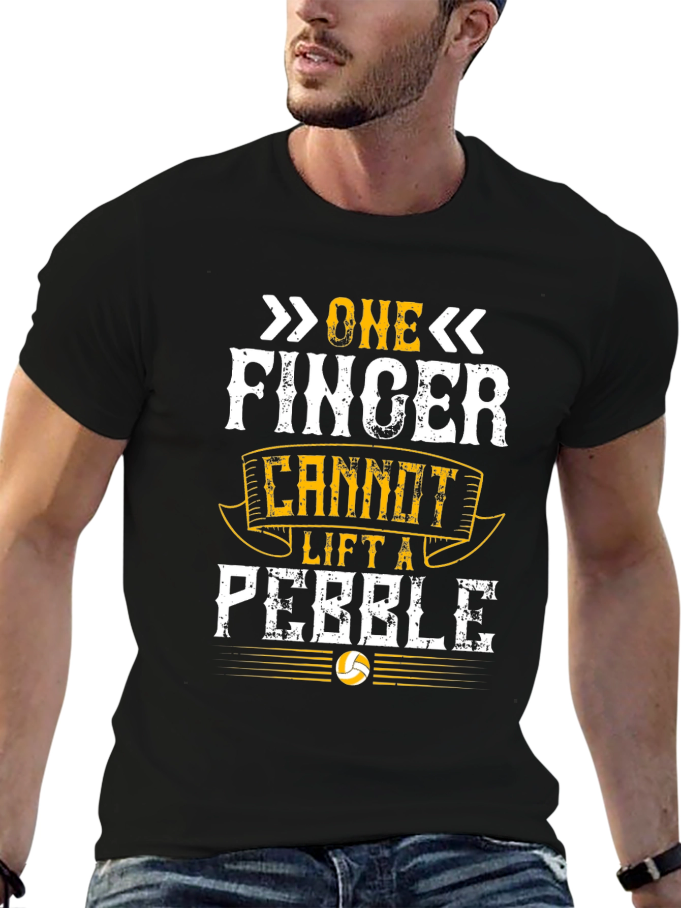 One Finger Cannot Lift a Pebble Graphic T-Shirt