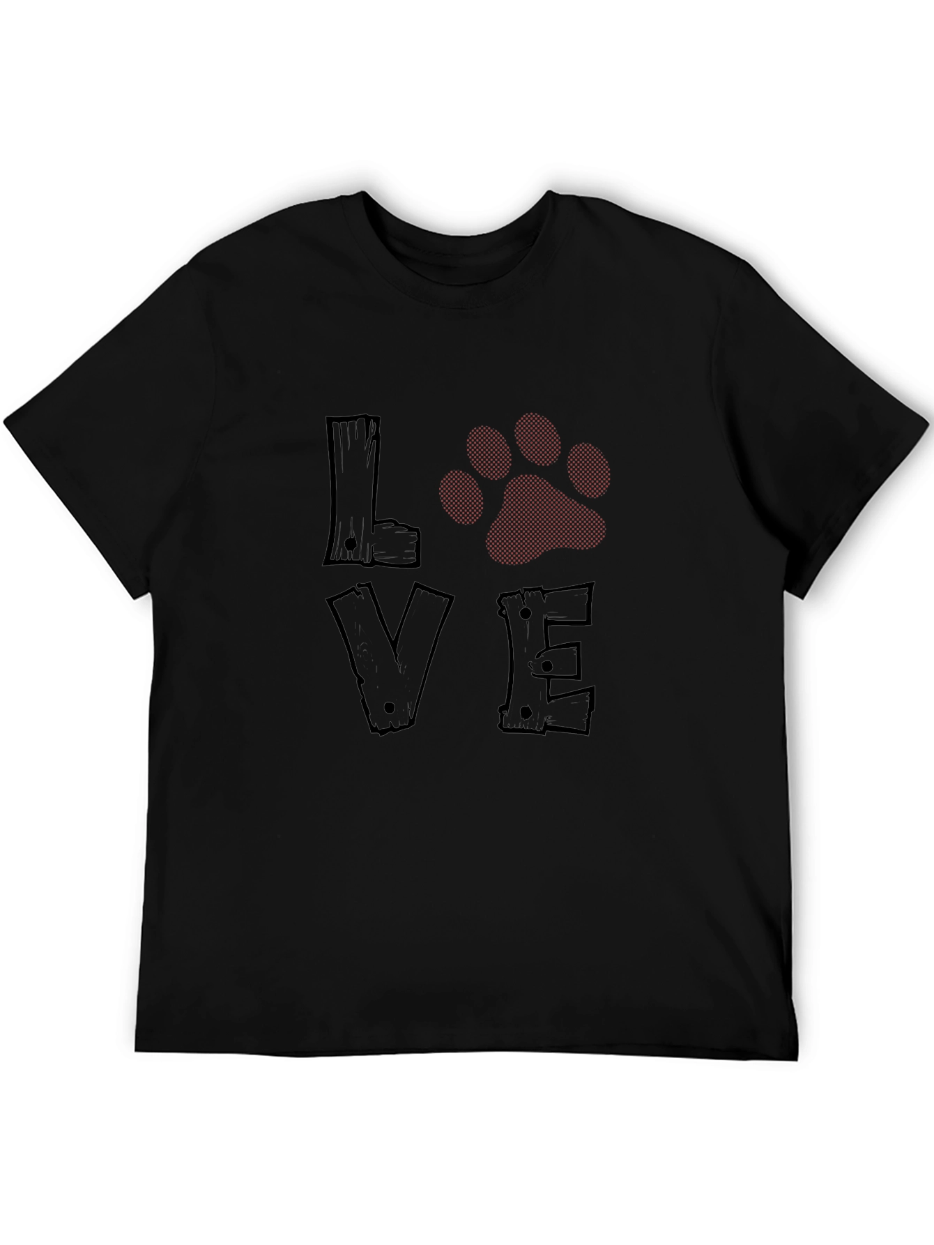 Love Paw Print Graphic Tee - Pet Lover Shirt