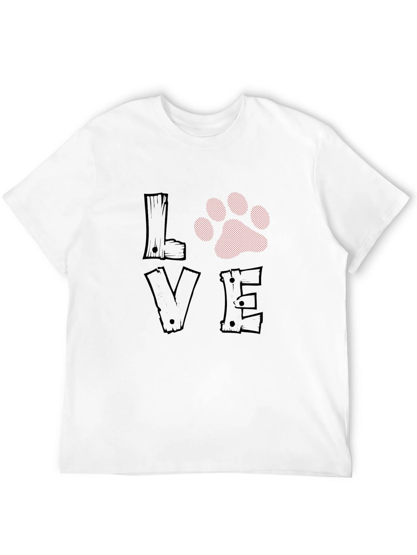 Love Paw Print Graphic Tee - Pet Lover Shirt