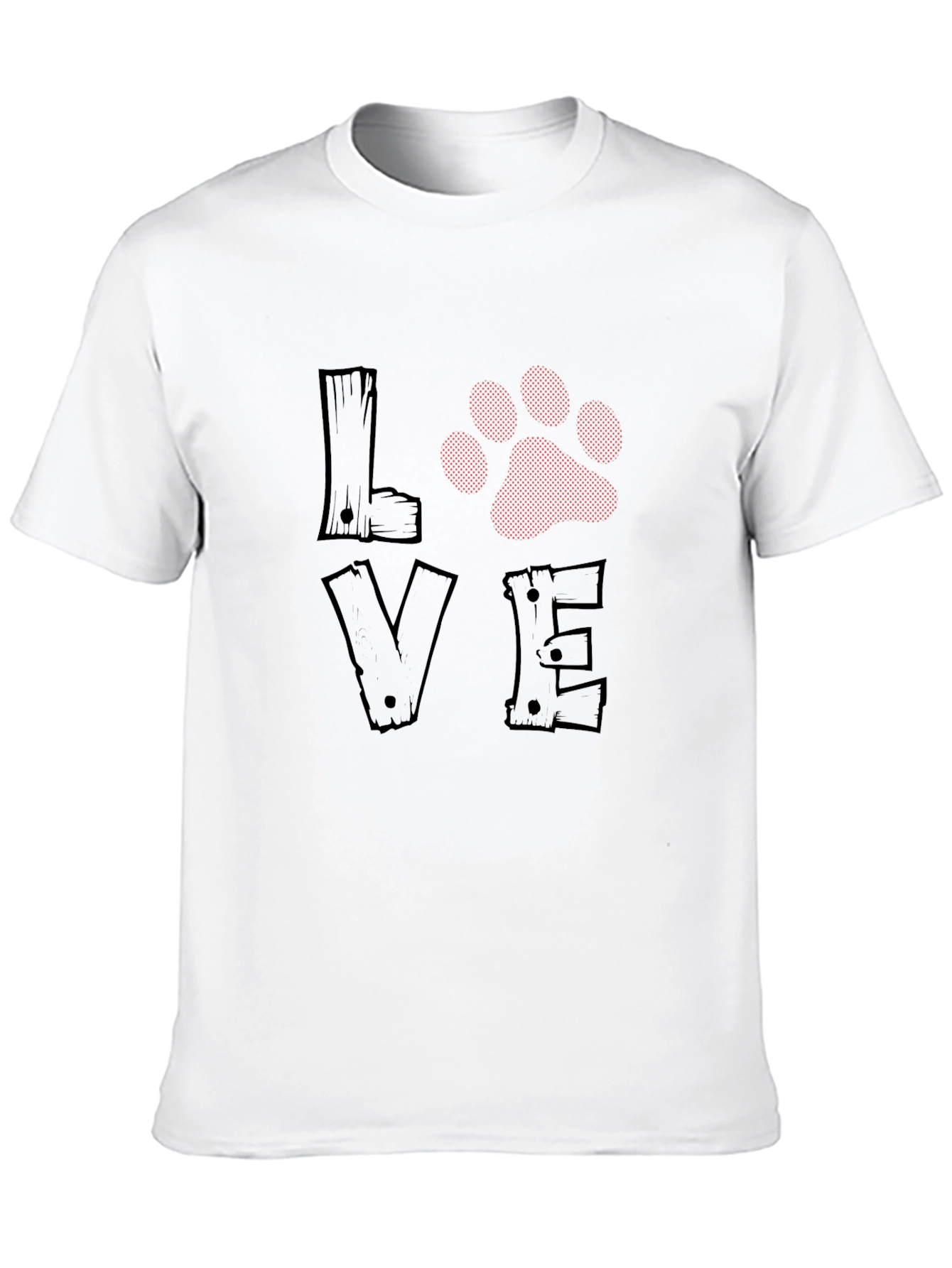 Love Paw Print Graphic Tee - Pet Lover Shirt