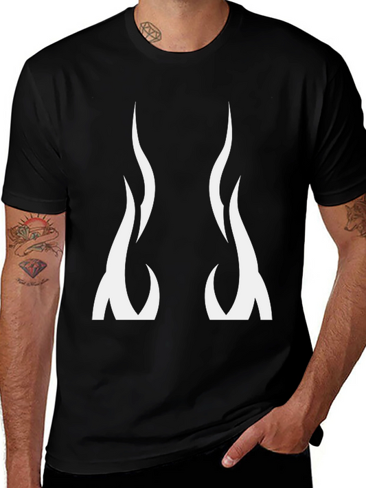 Black Graphic Tee - Flame Design