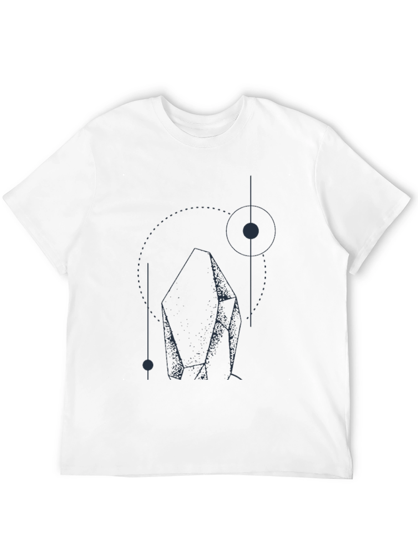 Geometric Crystal Graphic T-Shirt - Black