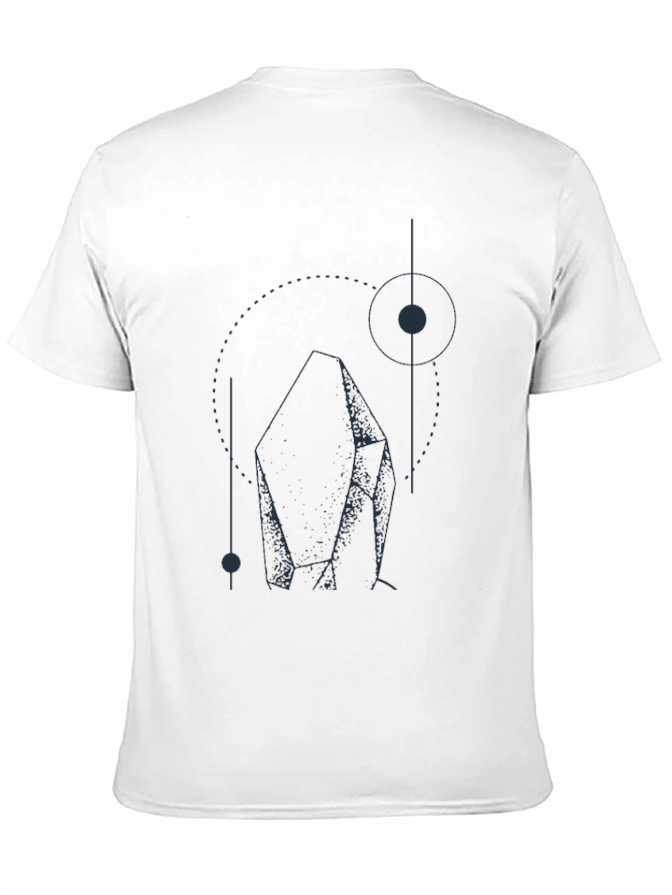 Geometric Crystal Graphic T-Shirt - Black