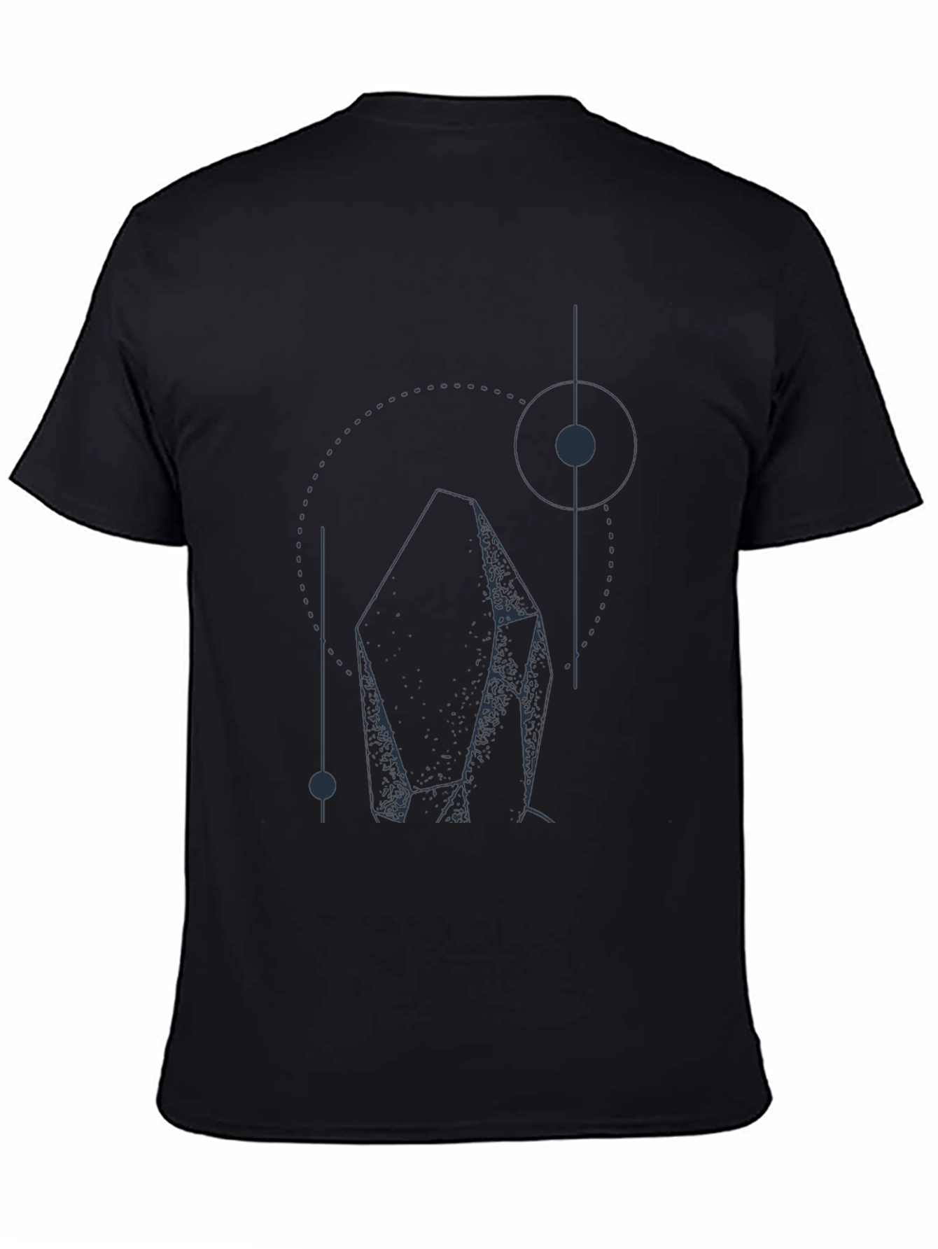 Geometric Crystal Graphic T-Shirt - Black