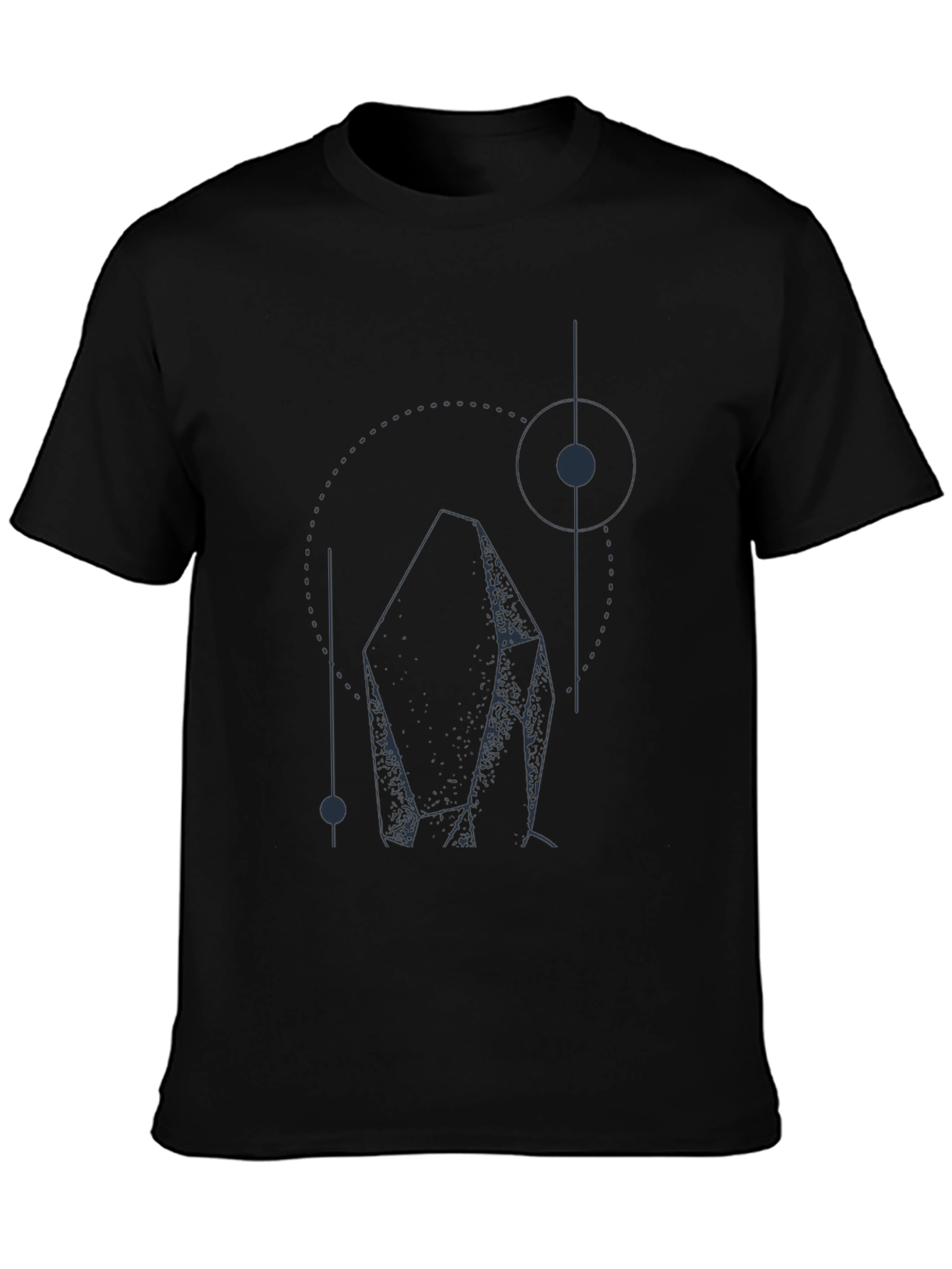 Geometric Crystal Graphic T-Shirt - Black