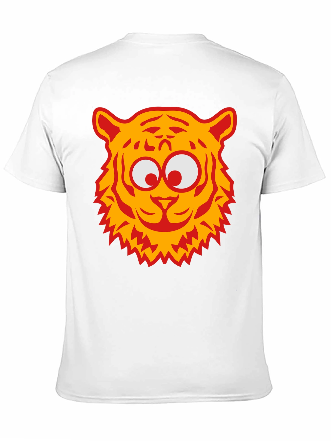 Cartoon Tiger Graphic Tee - Black Cotton T-Shirt