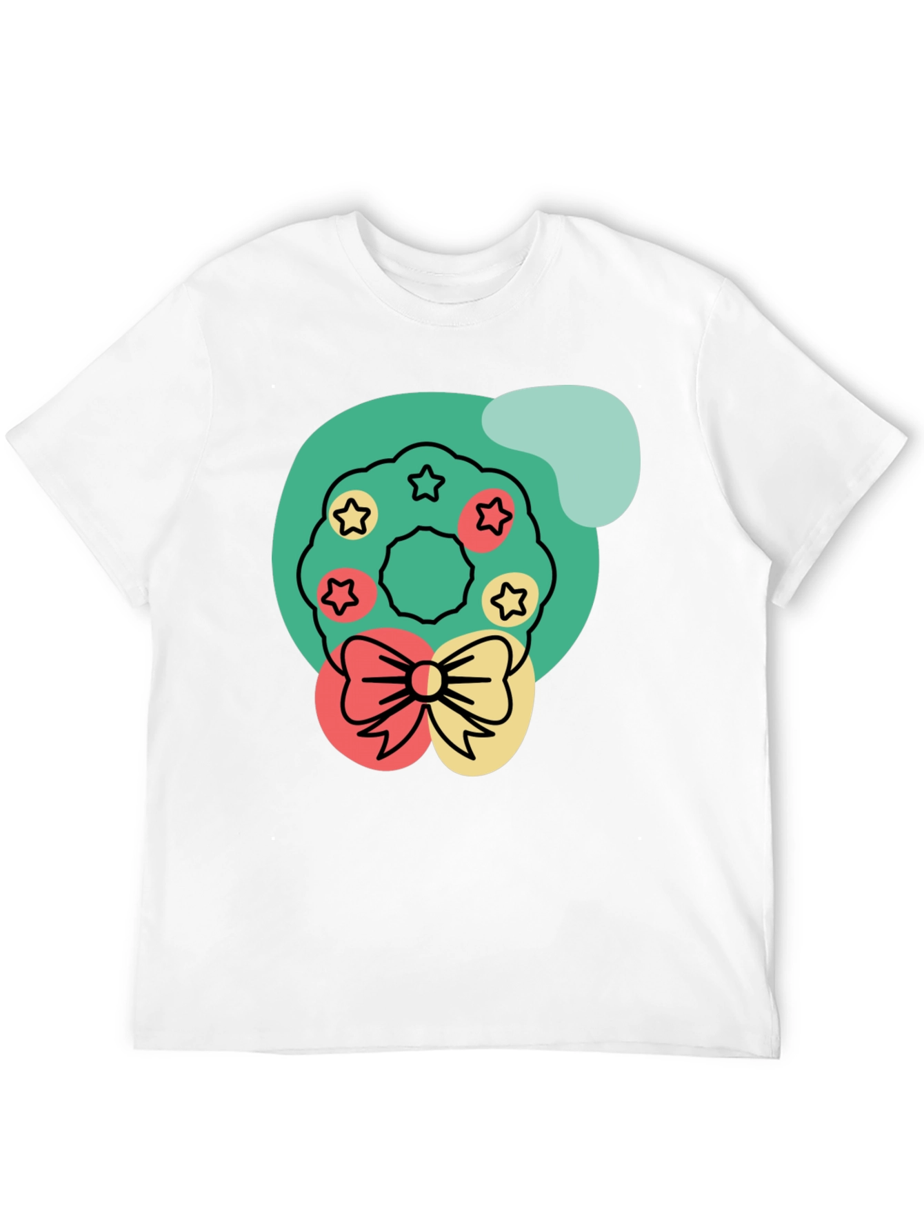 Festive Wreath Graphic Tee - Holiday Cheer T-Shirt