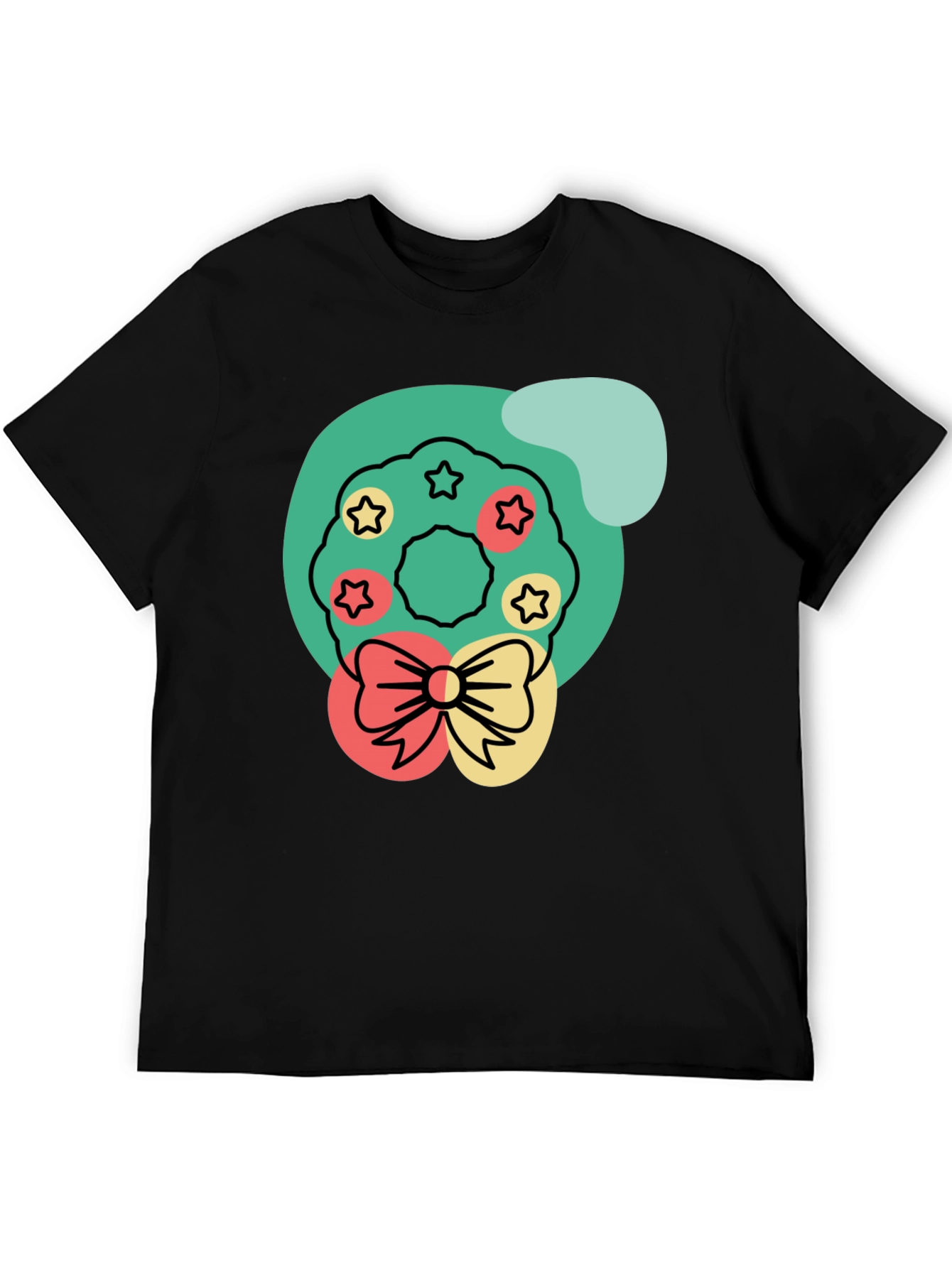 Festive Wreath Graphic Tee - Holiday Cheer T-Shirt