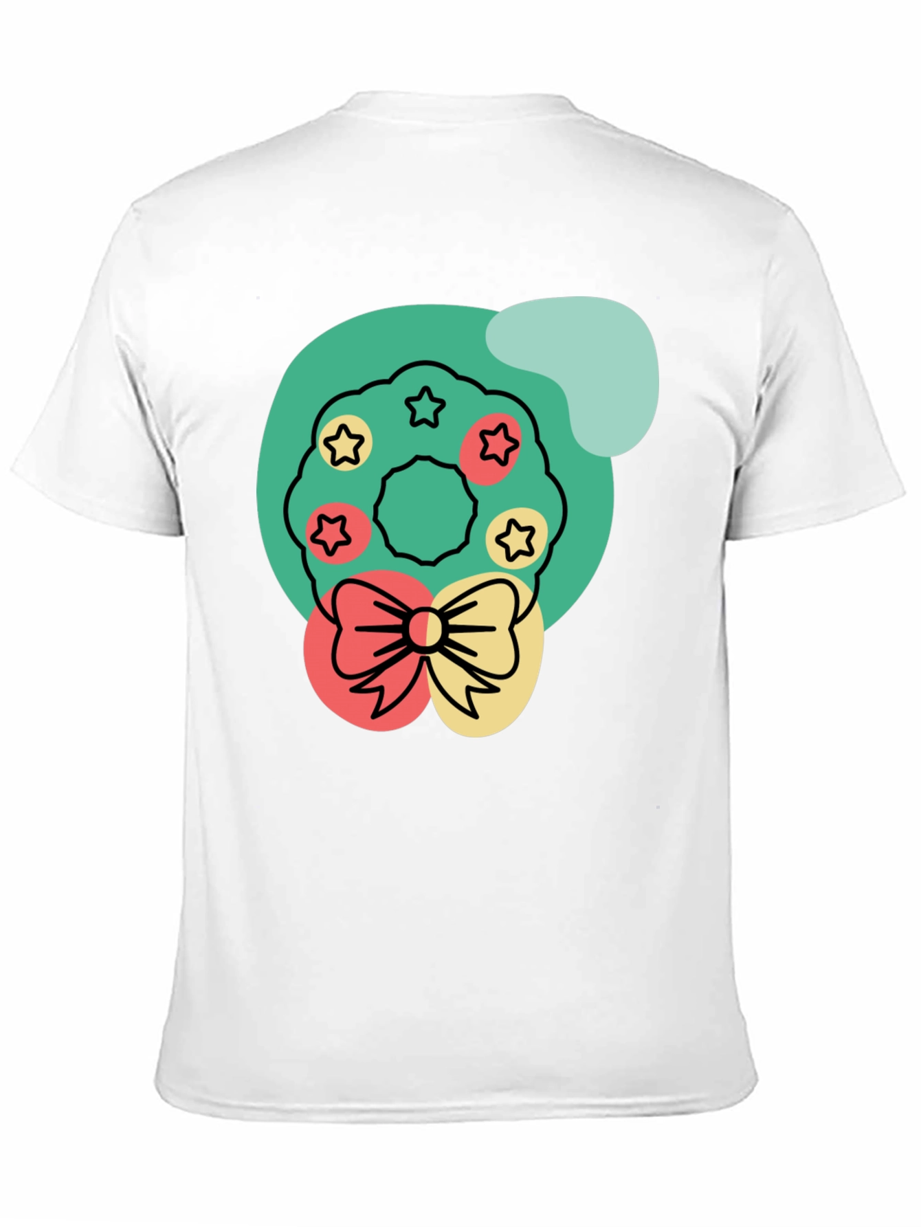 Festive Wreath Graphic Tee - Holiday Cheer T-Shirt