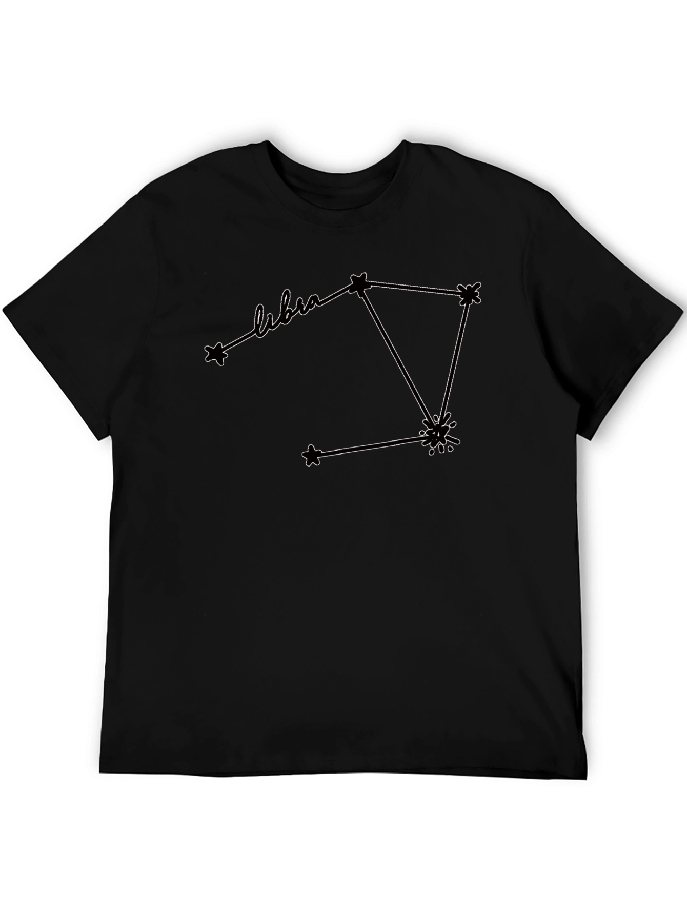 Libra Constellation Graphic Tee - Black