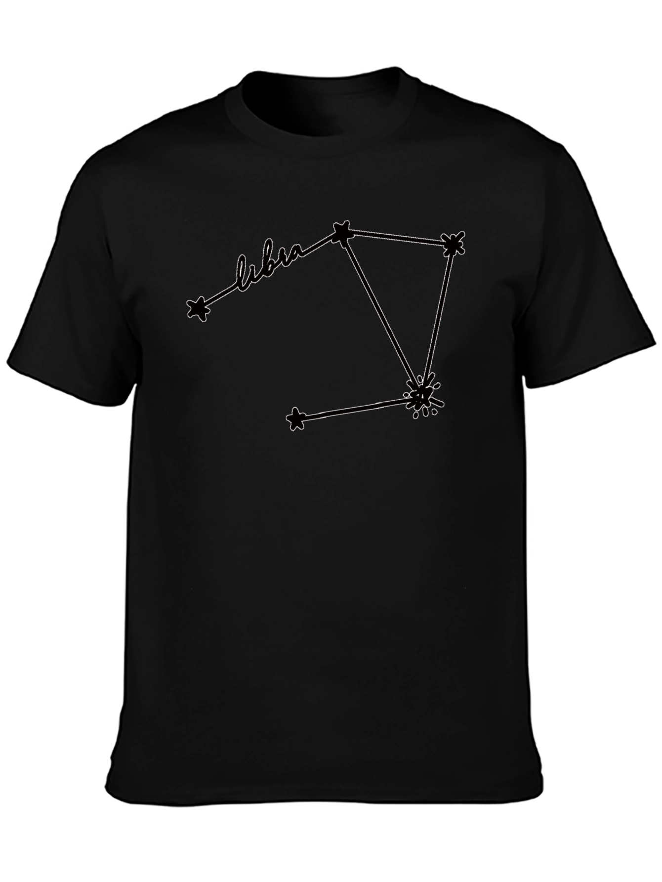 Libra Constellation Graphic Tee - Black