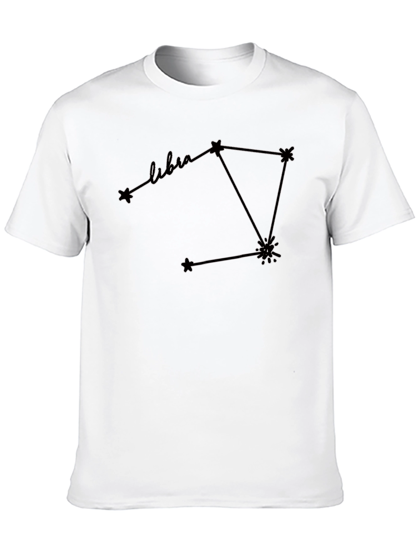 Libra Constellation Graphic Tee - Black