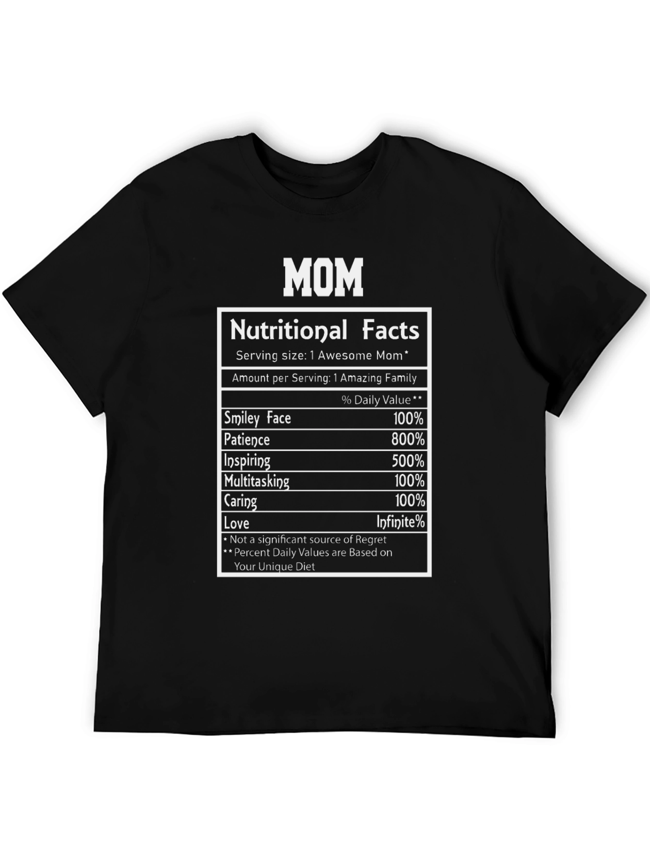 Mom Nutritional Facts T-Shirt - Awesome Family