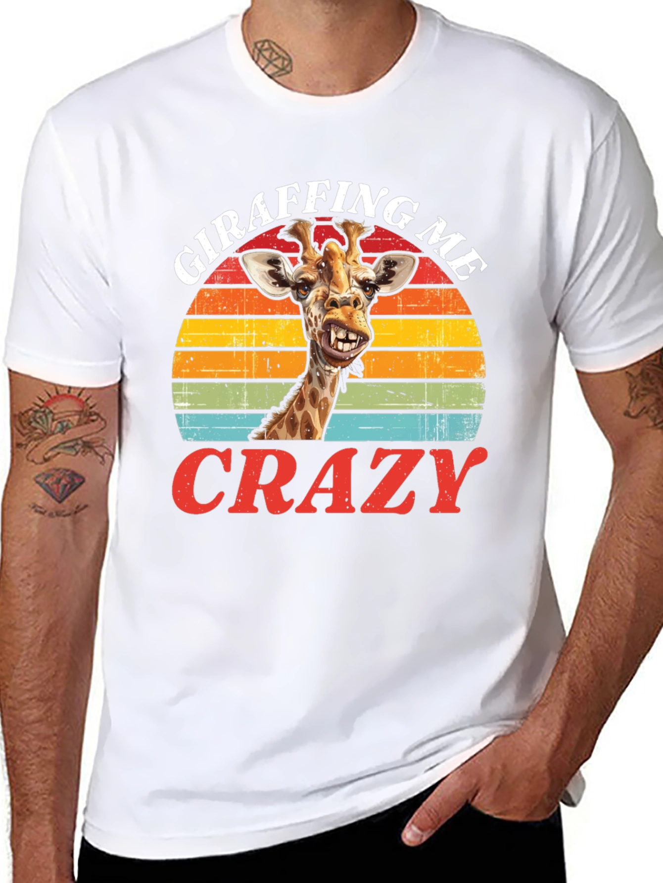 Giraffing Me Crazy Graphic Tee - Fun Giraffe T-Shirt