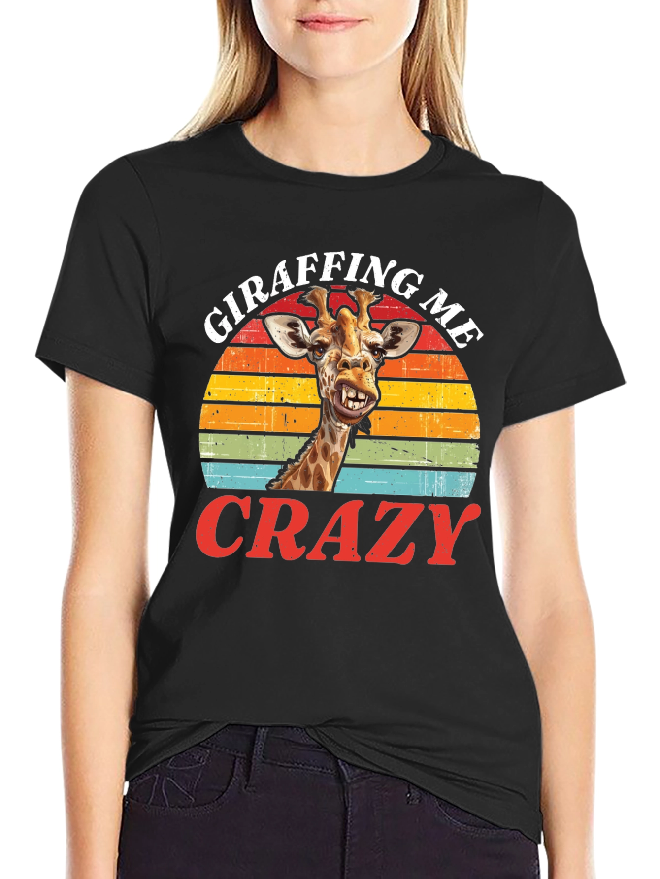 Giraffing Me Crazy Graphic Tee - Fun Giraffe T-Shirt