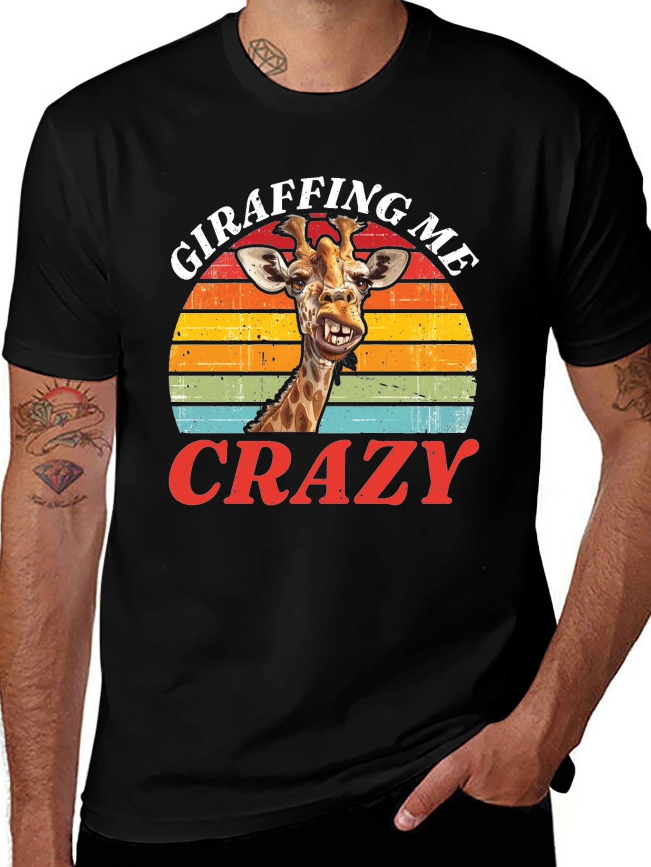 Giraffing Me Crazy Graphic Tee - Fun Giraffe T-Shirt