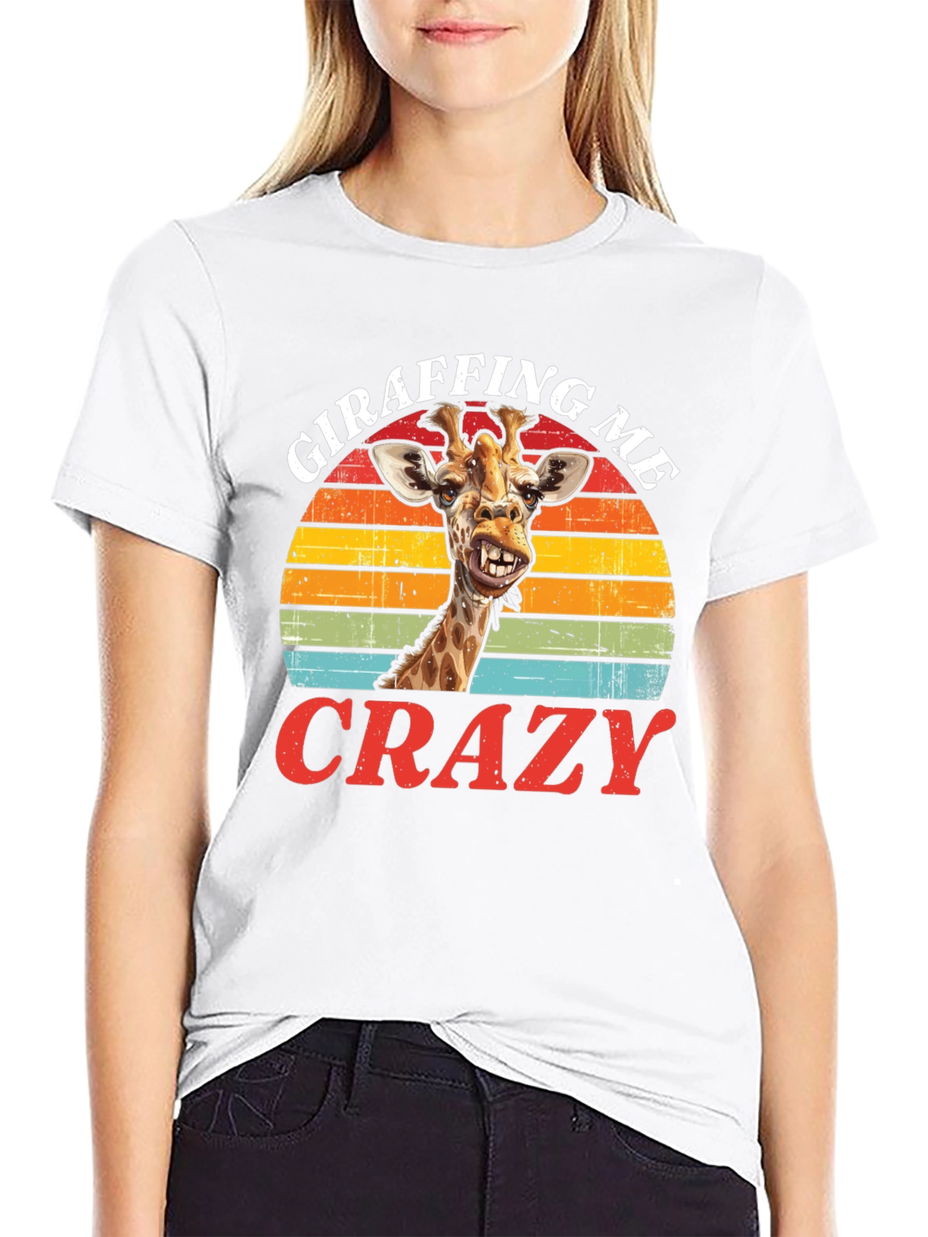 Giraffing Me Crazy Graphic Tee - Fun Giraffe T-Shirt