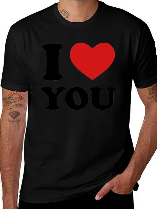 I Heart You Black Graphic Tee - Mens Casual T-Shirt