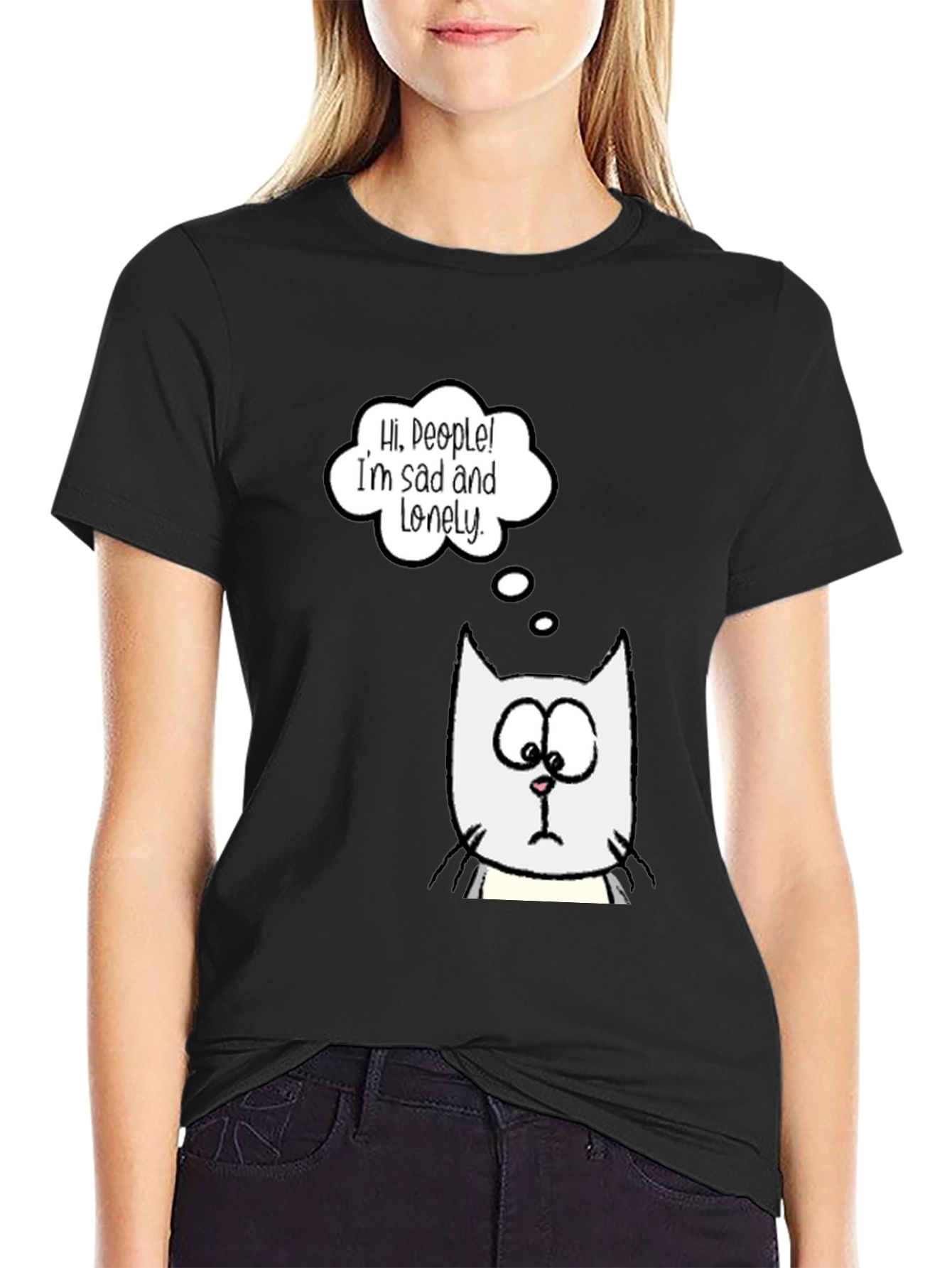 Sad Lonely Cat T-Shirt