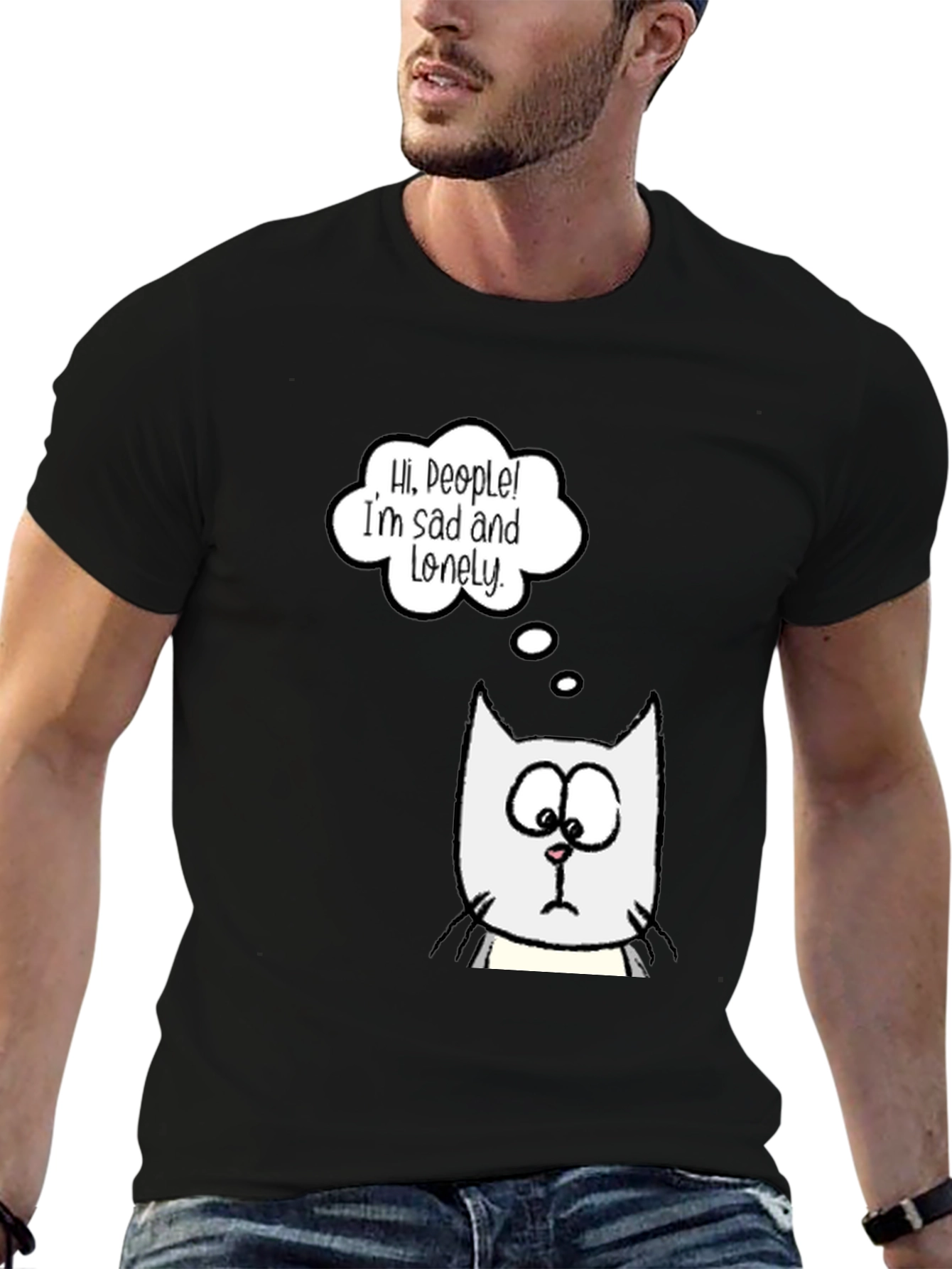 Sad Lonely Cat T-Shirt