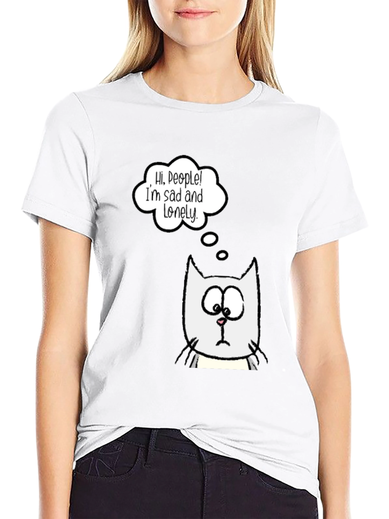 Sad Lonely Cat T-Shirt