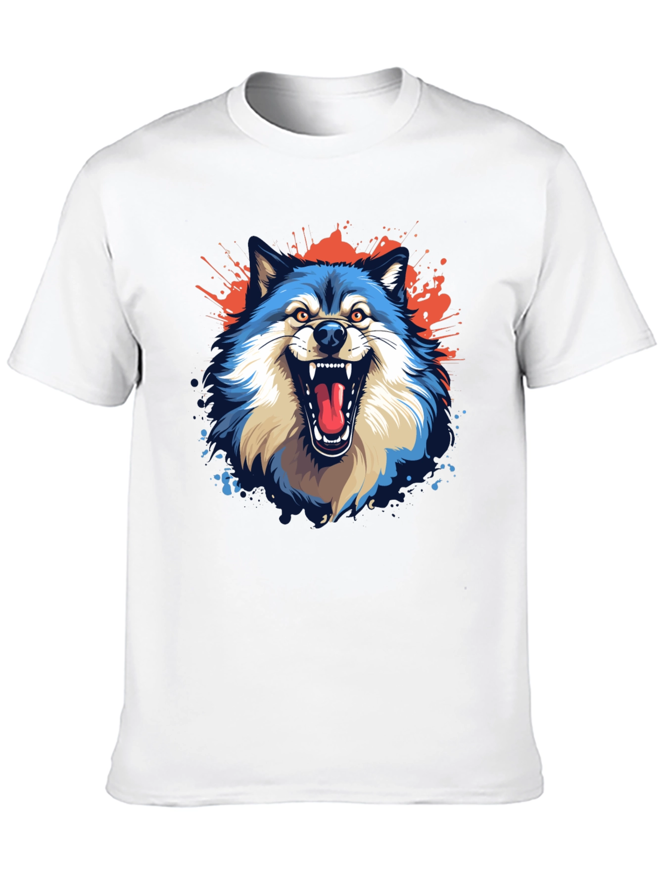 Mens Black Wolf Graphic Tee