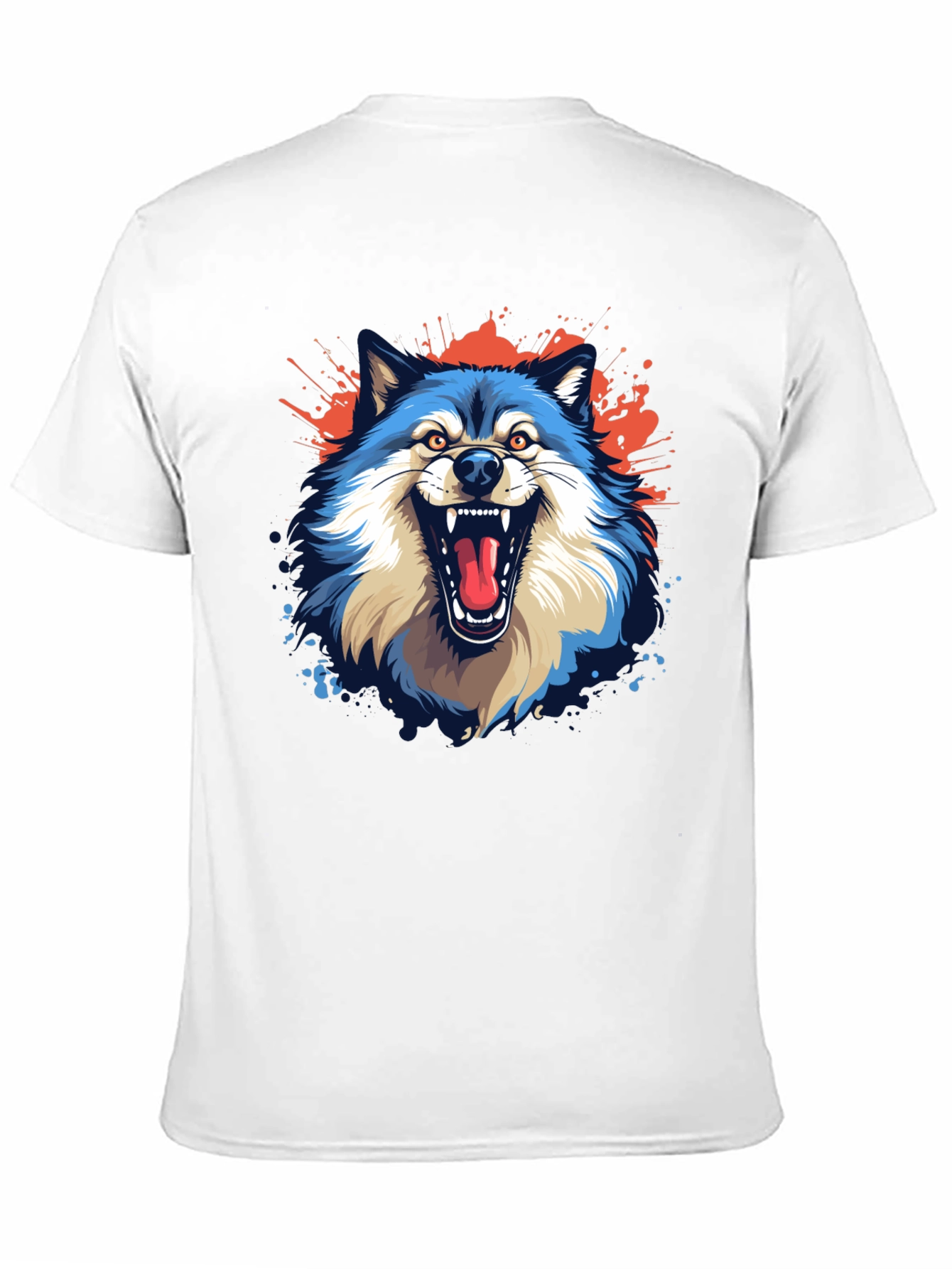 Mens Black Wolf Graphic Tee
