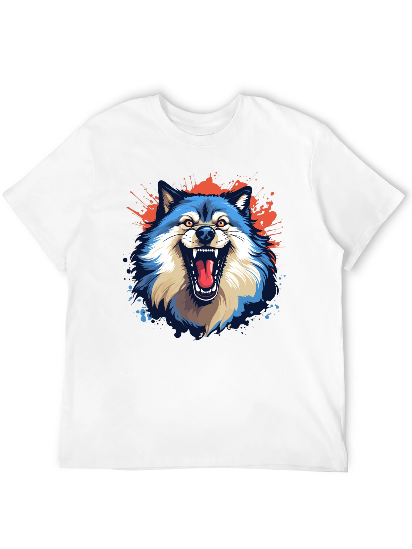 Mens Black Wolf Graphic Tee