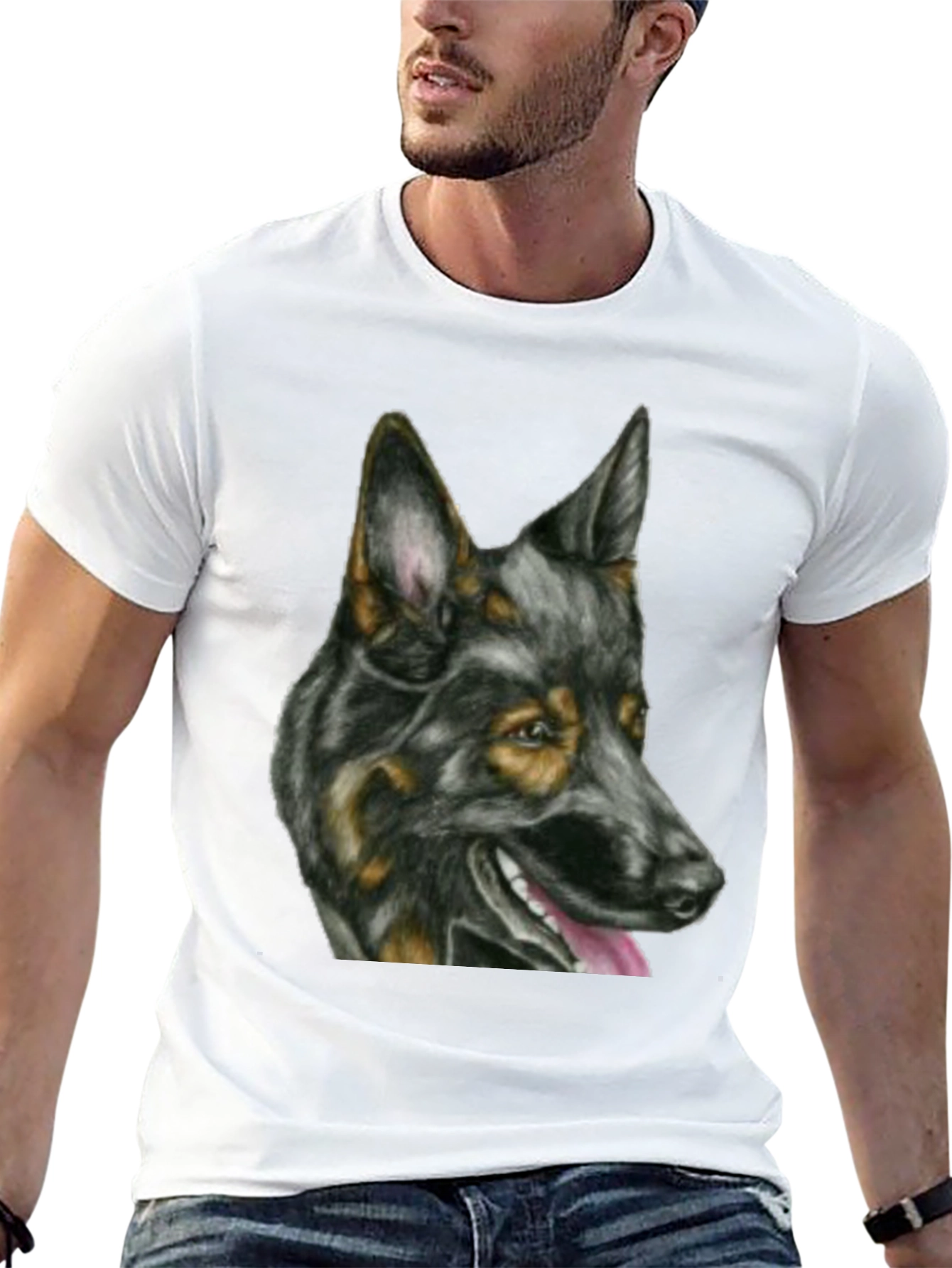 German Shepherd Dog Graphic Print Tee