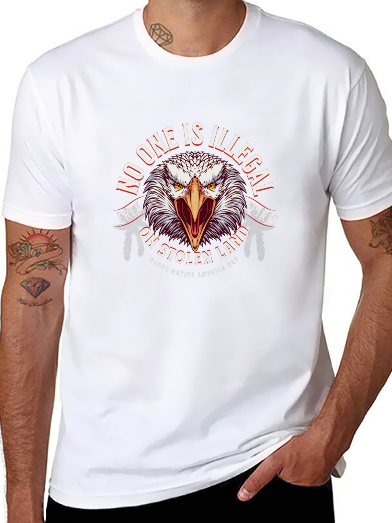Native American No One Is Illegal Graphic Tee