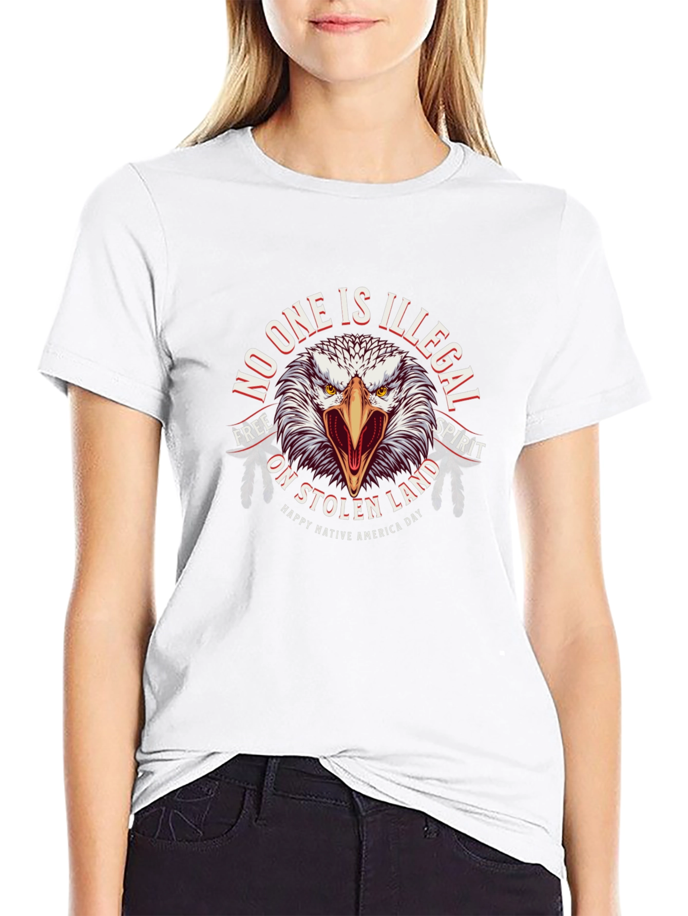 Native American No One Is Illegal Graphic Tee