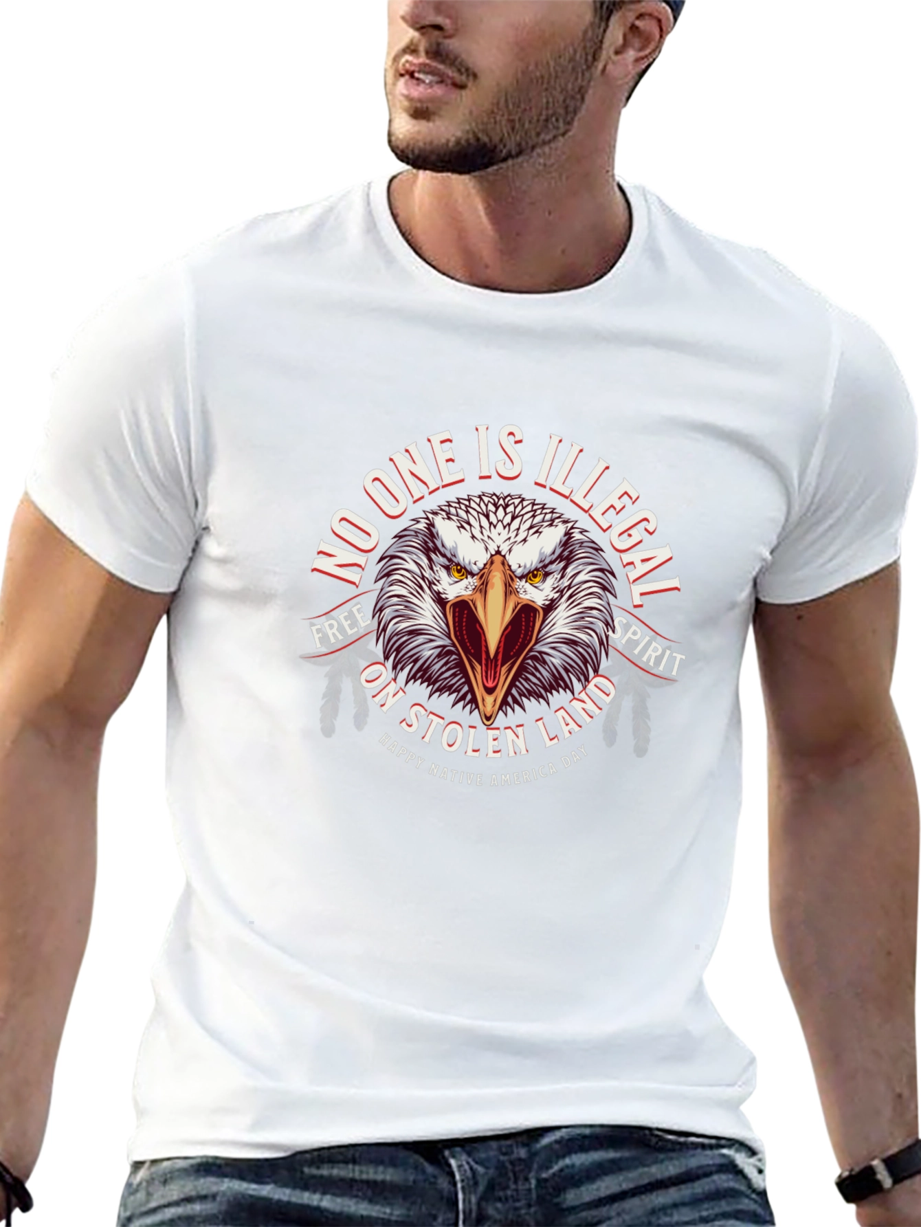 Native American No One Is Illegal Graphic Tee