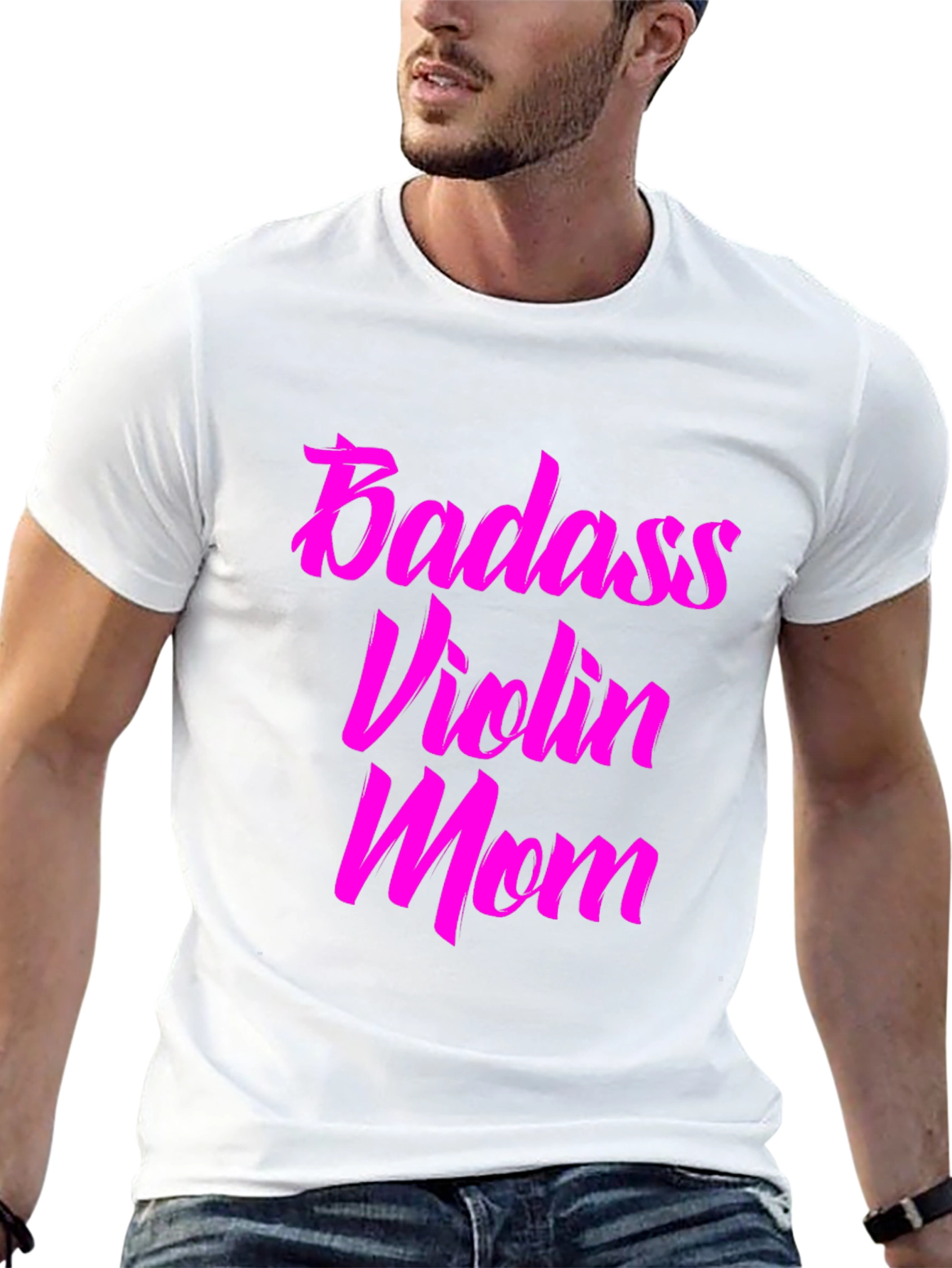 Badass Violin Mom Graphic Tee - Black