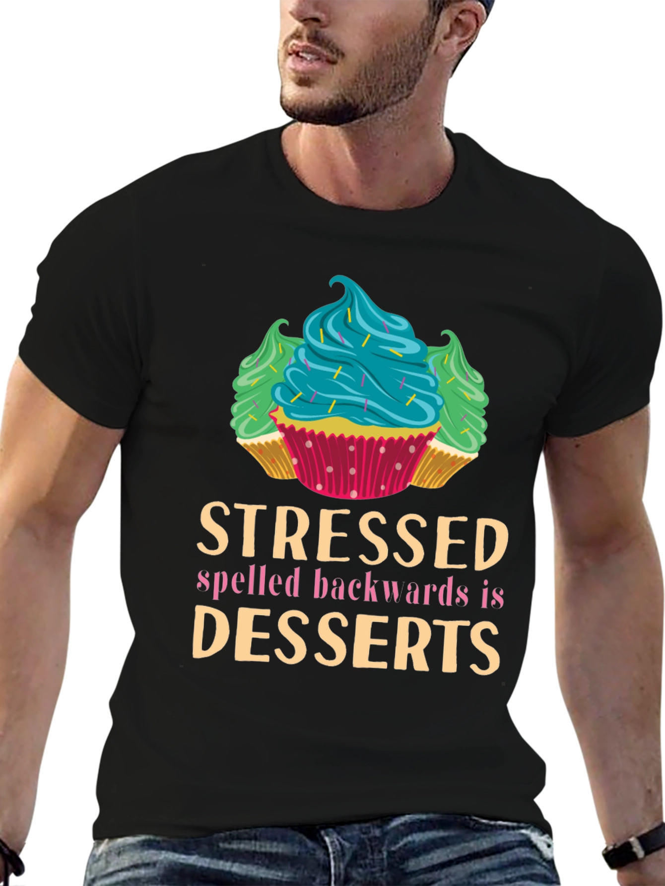 Stressed Spelled Backwards is Desserts Graphic Tee