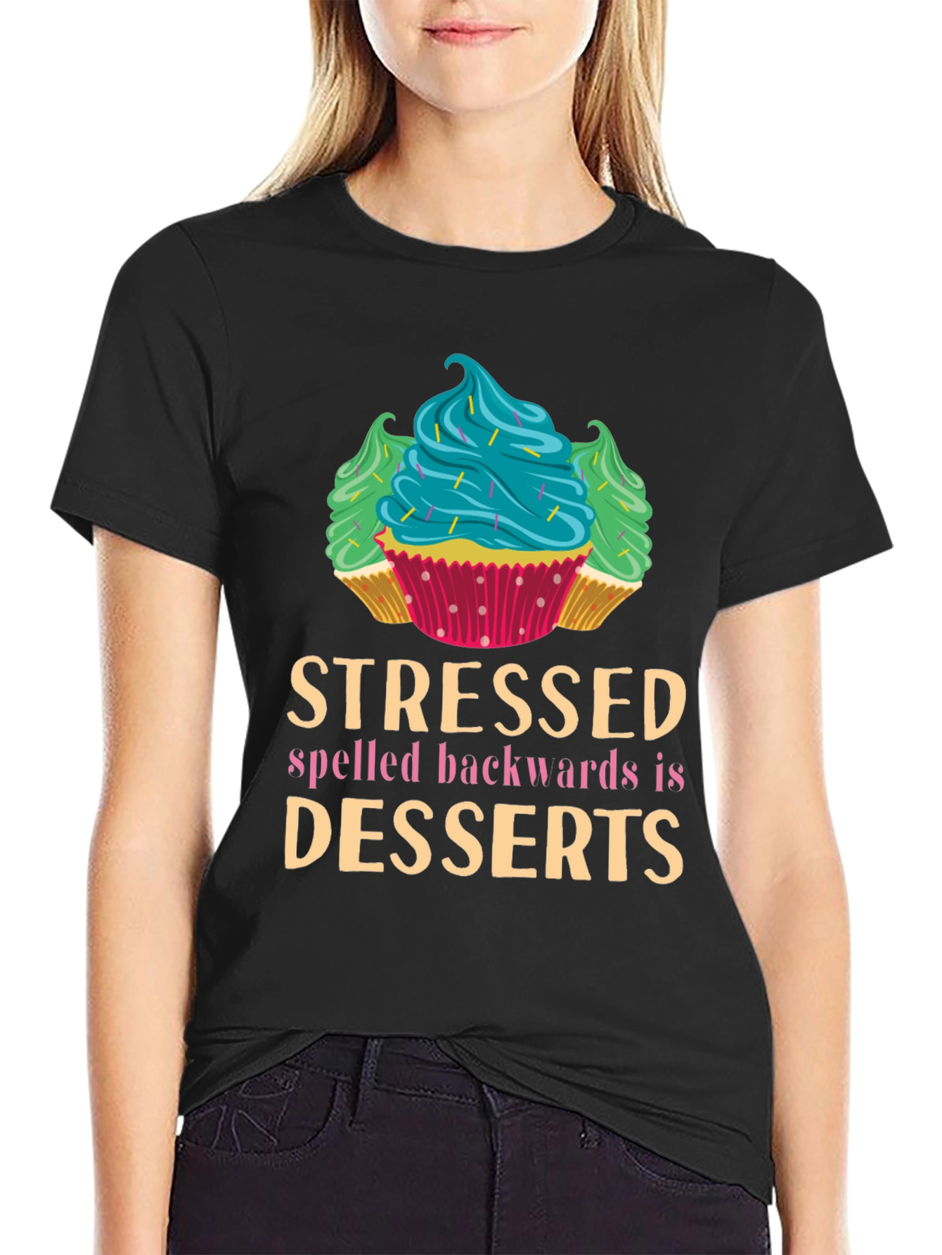 Stressed Spelled Backwards is Desserts Graphic Tee