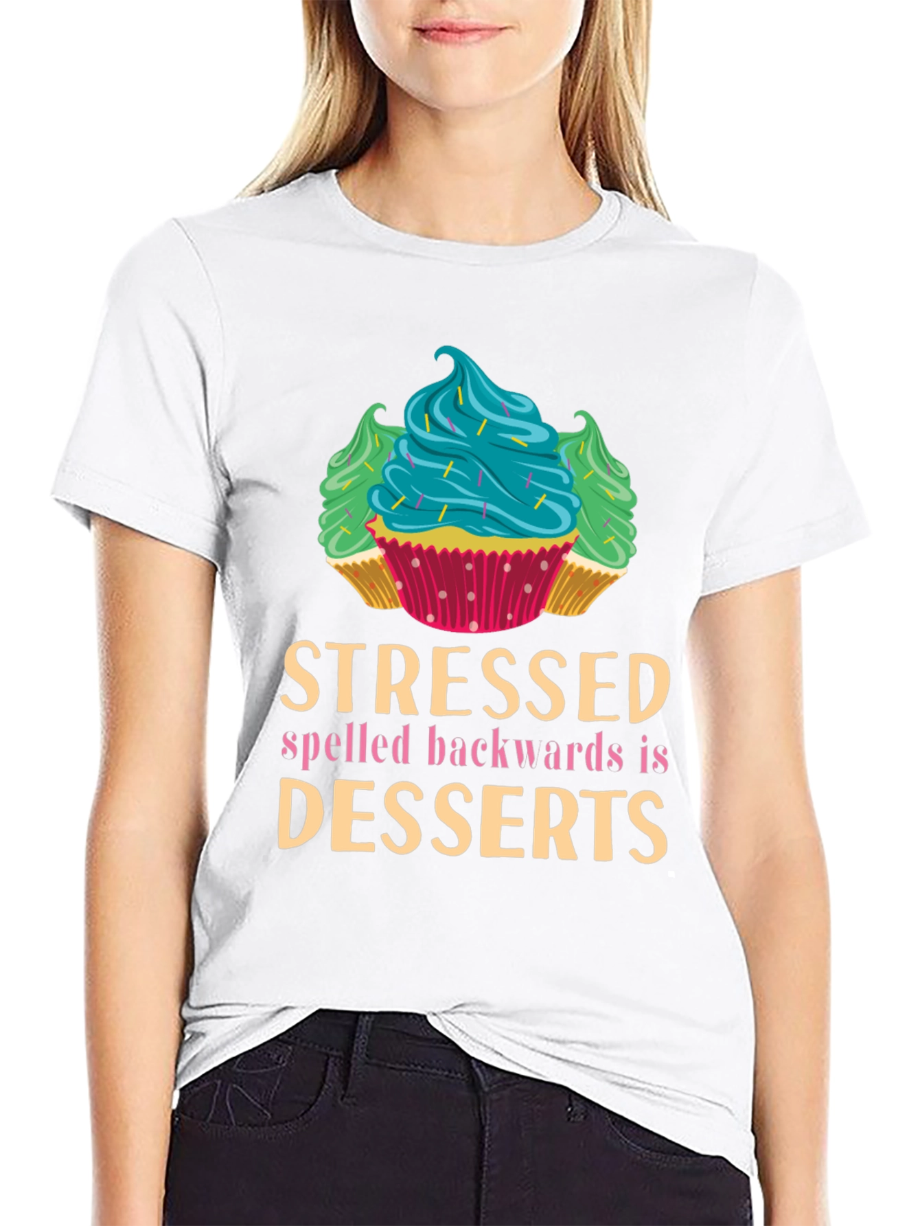 Stressed Spelled Backwards is Desserts Graphic Tee