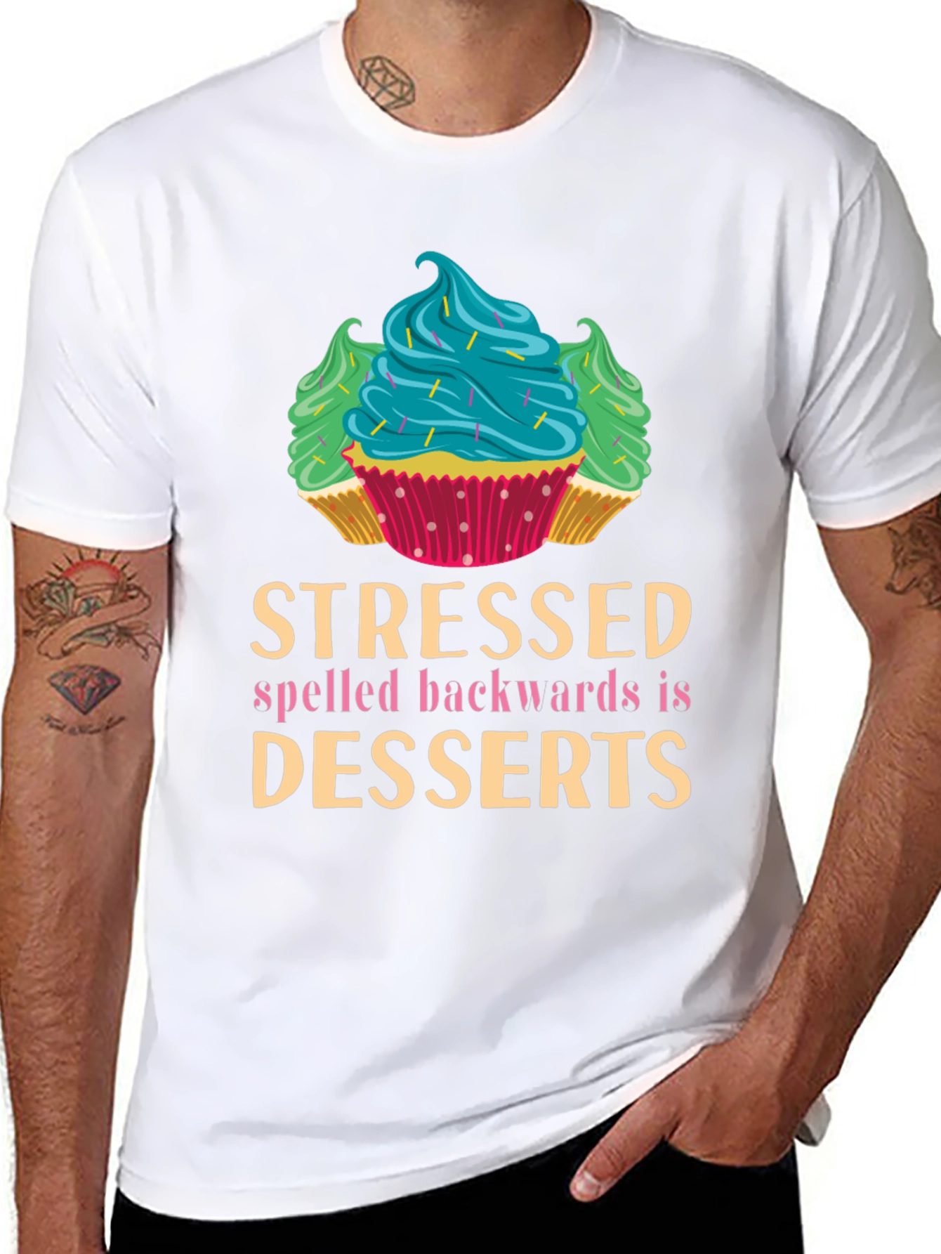 Stressed Spelled Backwards is Desserts Graphic Tee